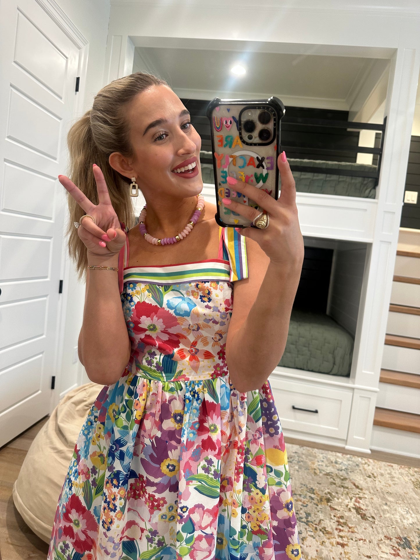The Julia Multicolor Floral Printed Midi Dress