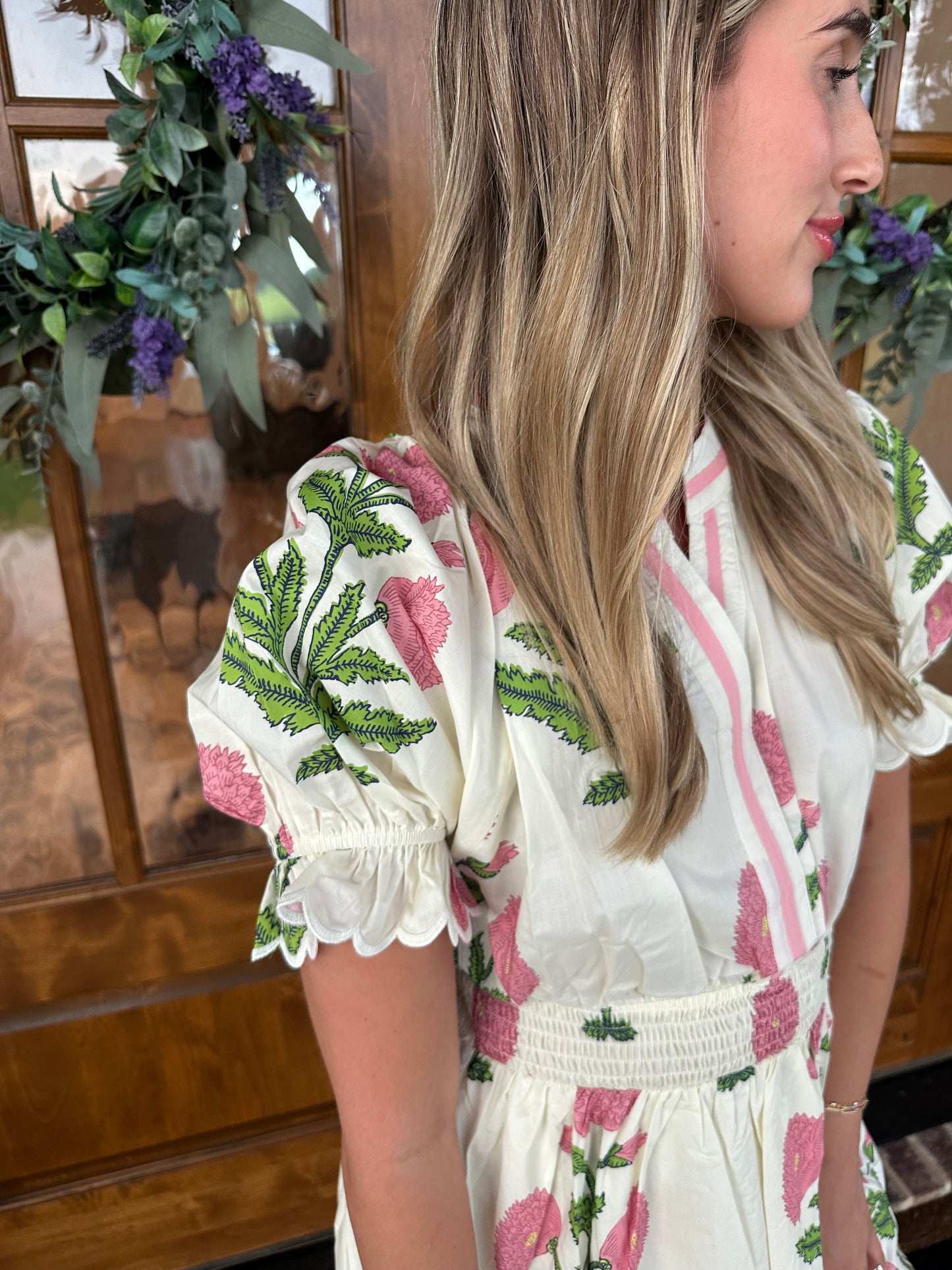 The Kassie Floral Smocked Midi Dress