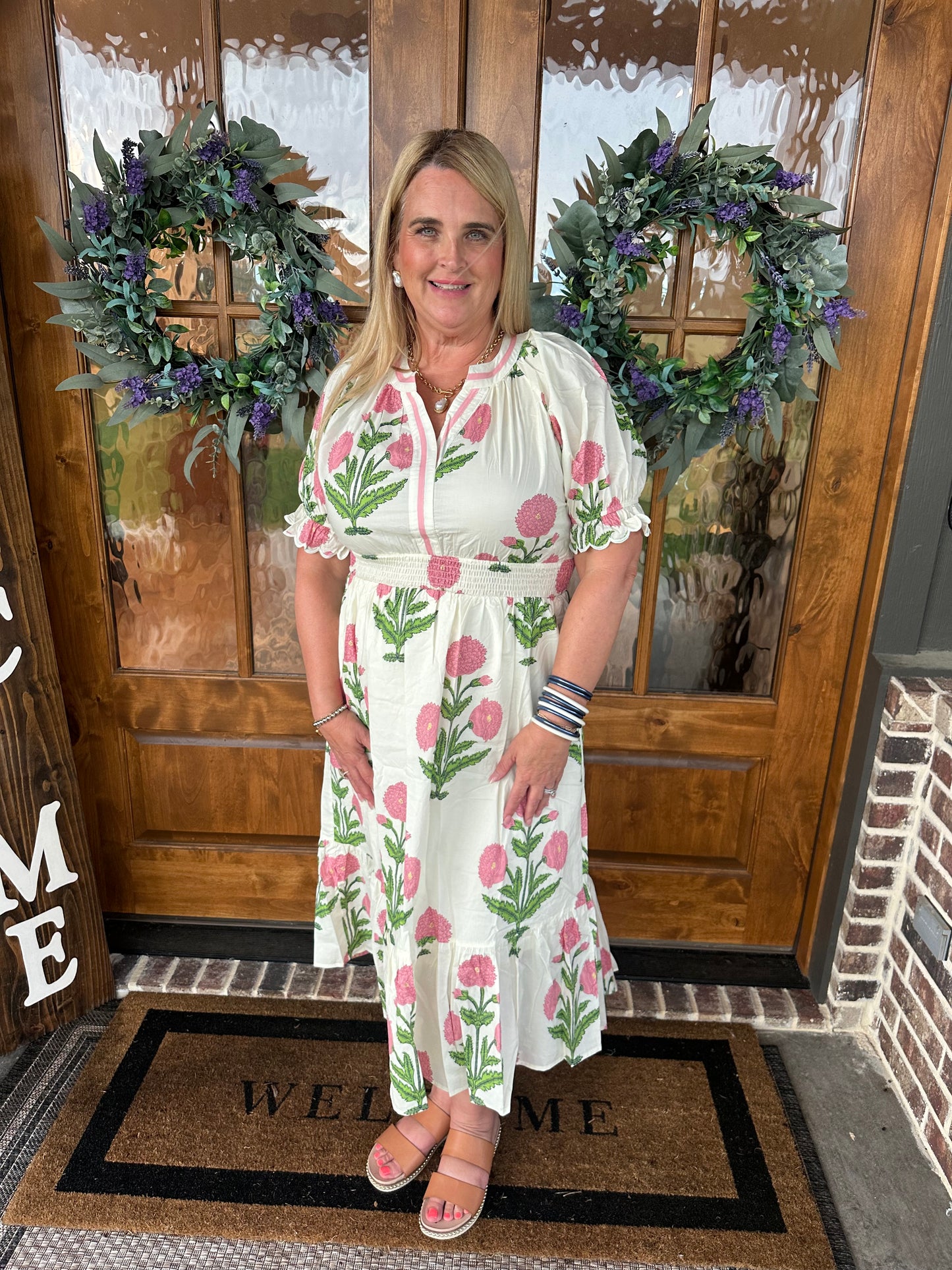 The Kassie Floral Smocked Midi Dress