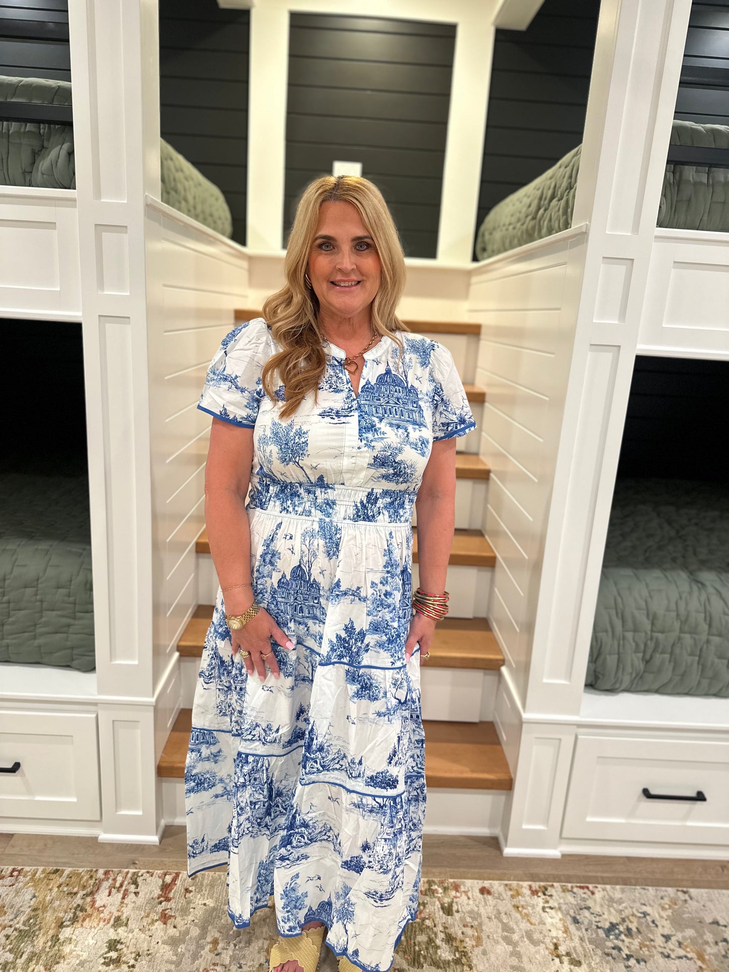 The Pam Toile Print Tiered Maxi Dress - Final Sale