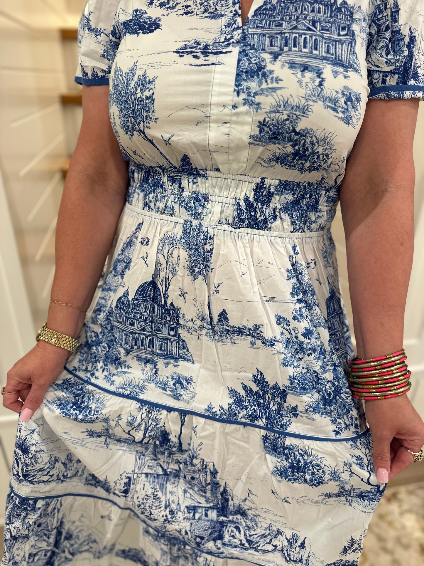 The Pam Toile Print Tiered Maxi Dress - Final Sale