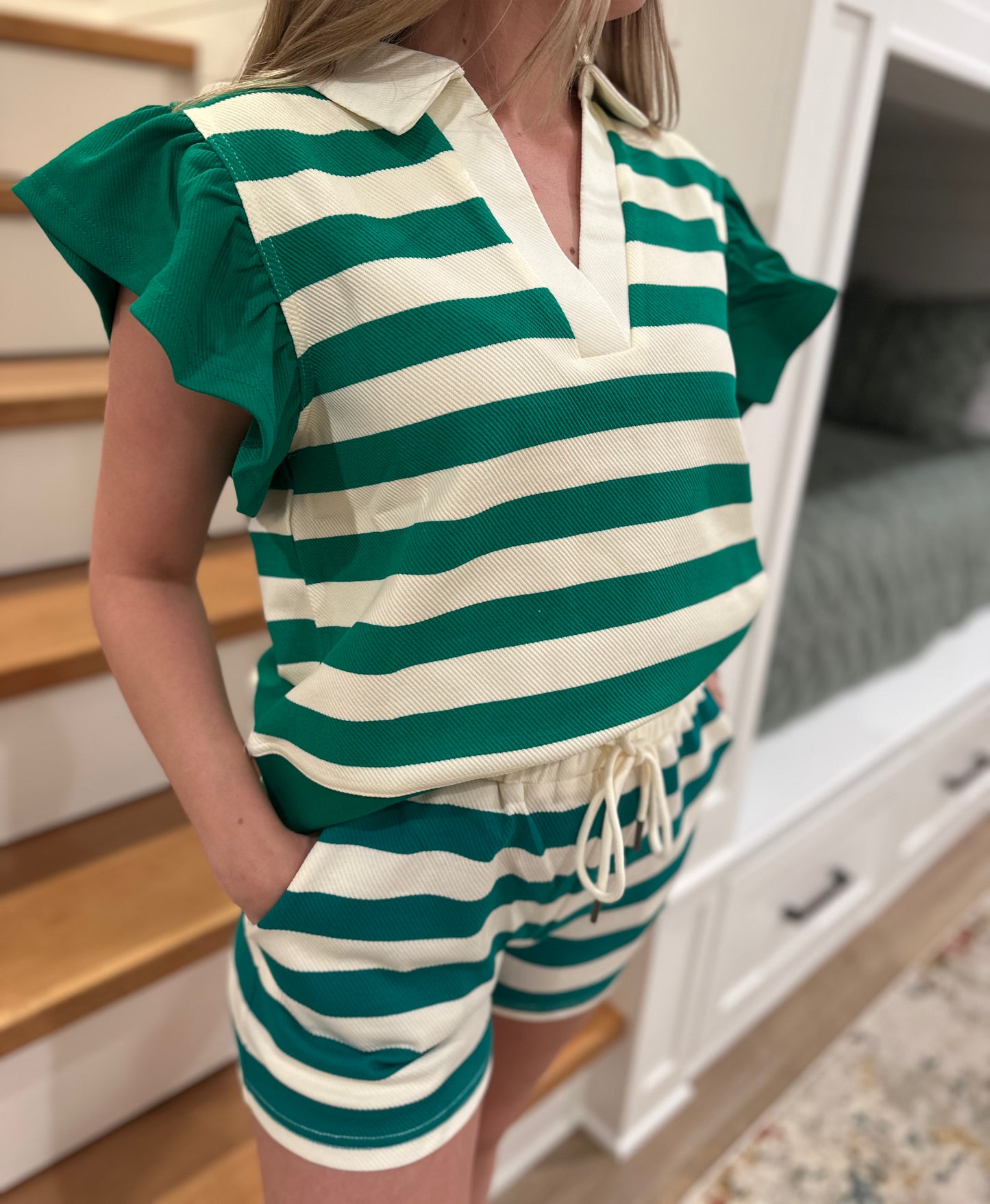 The Becky Green Striped Matching Set - Final Sale