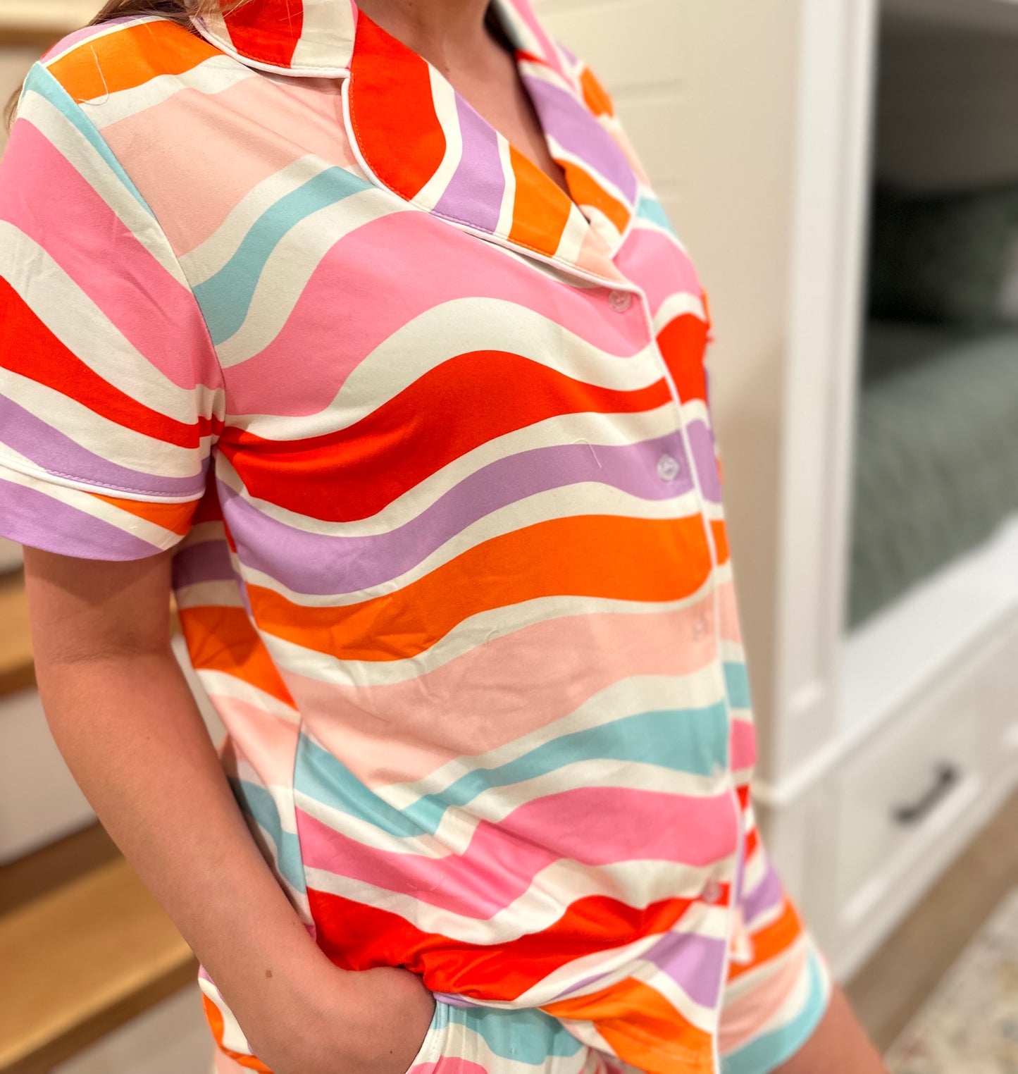 The Jenny Multicolor Wave PJ Set