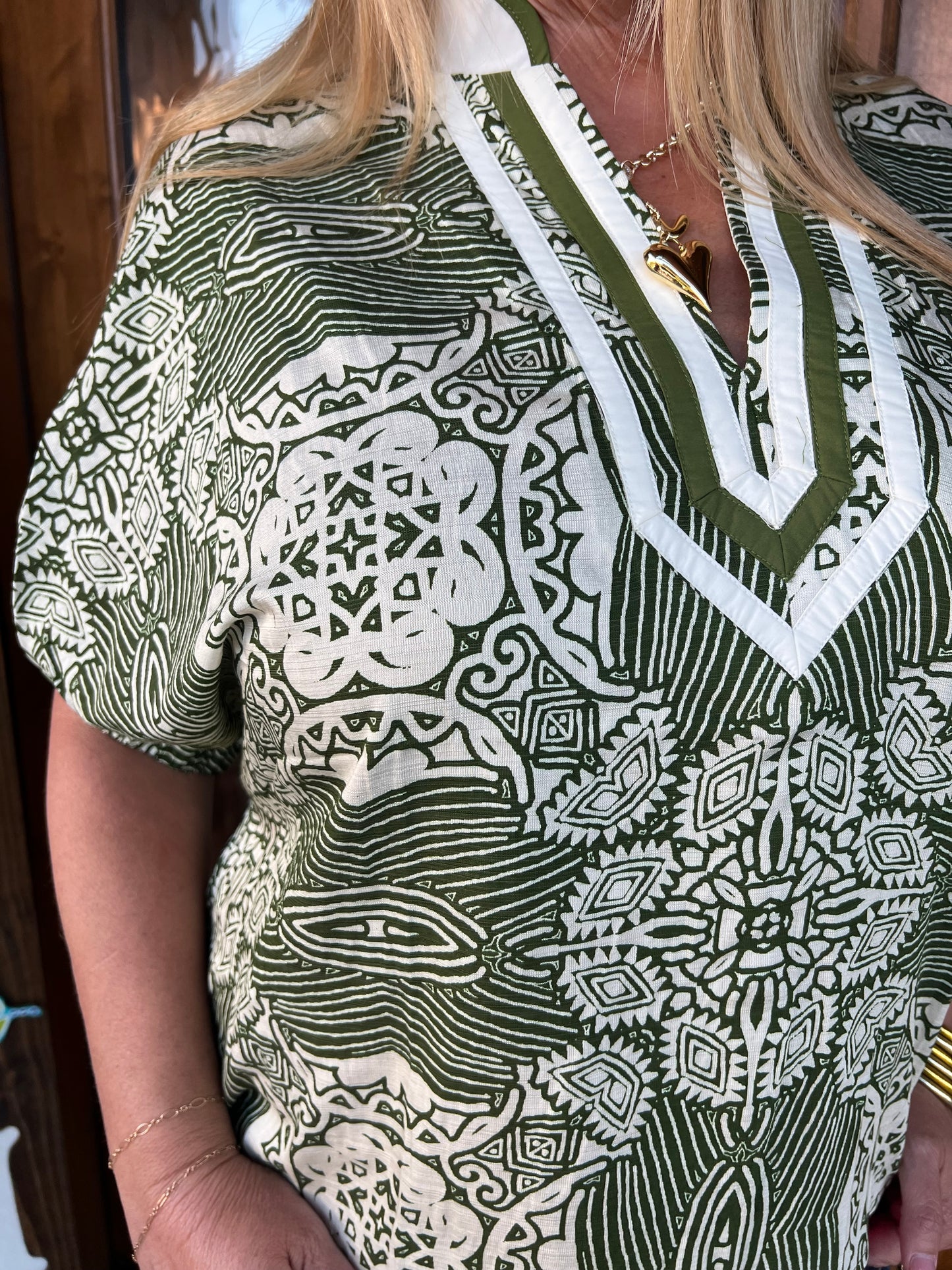 The Ollie Olive Short Dolman Sleeve Top