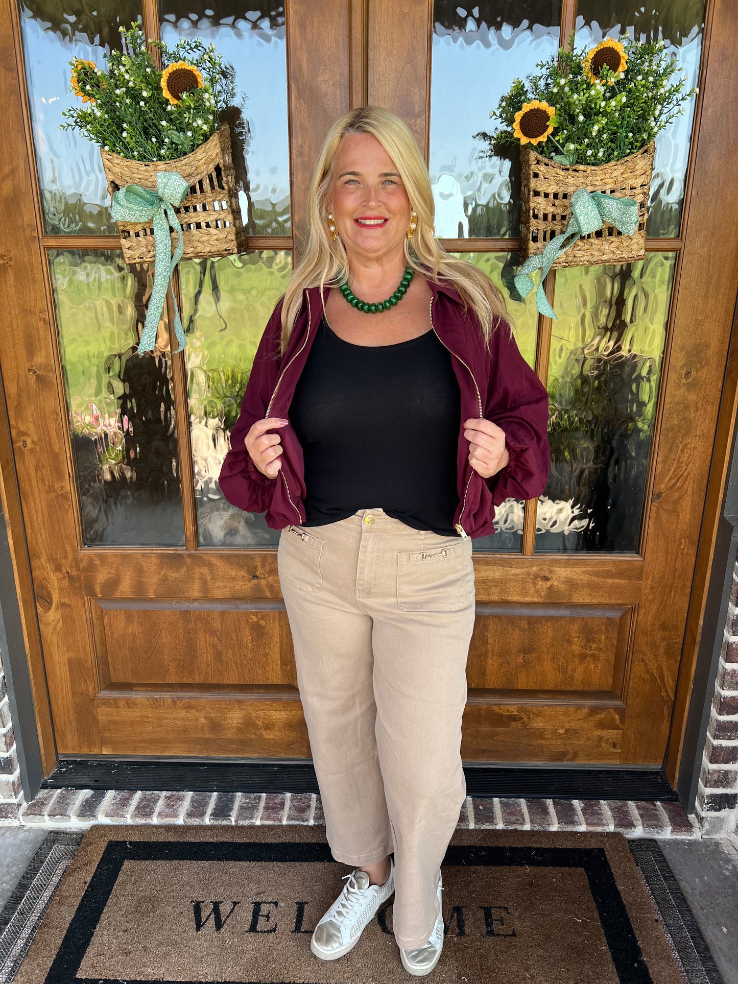 The Holly Burgundy Zip Jacket