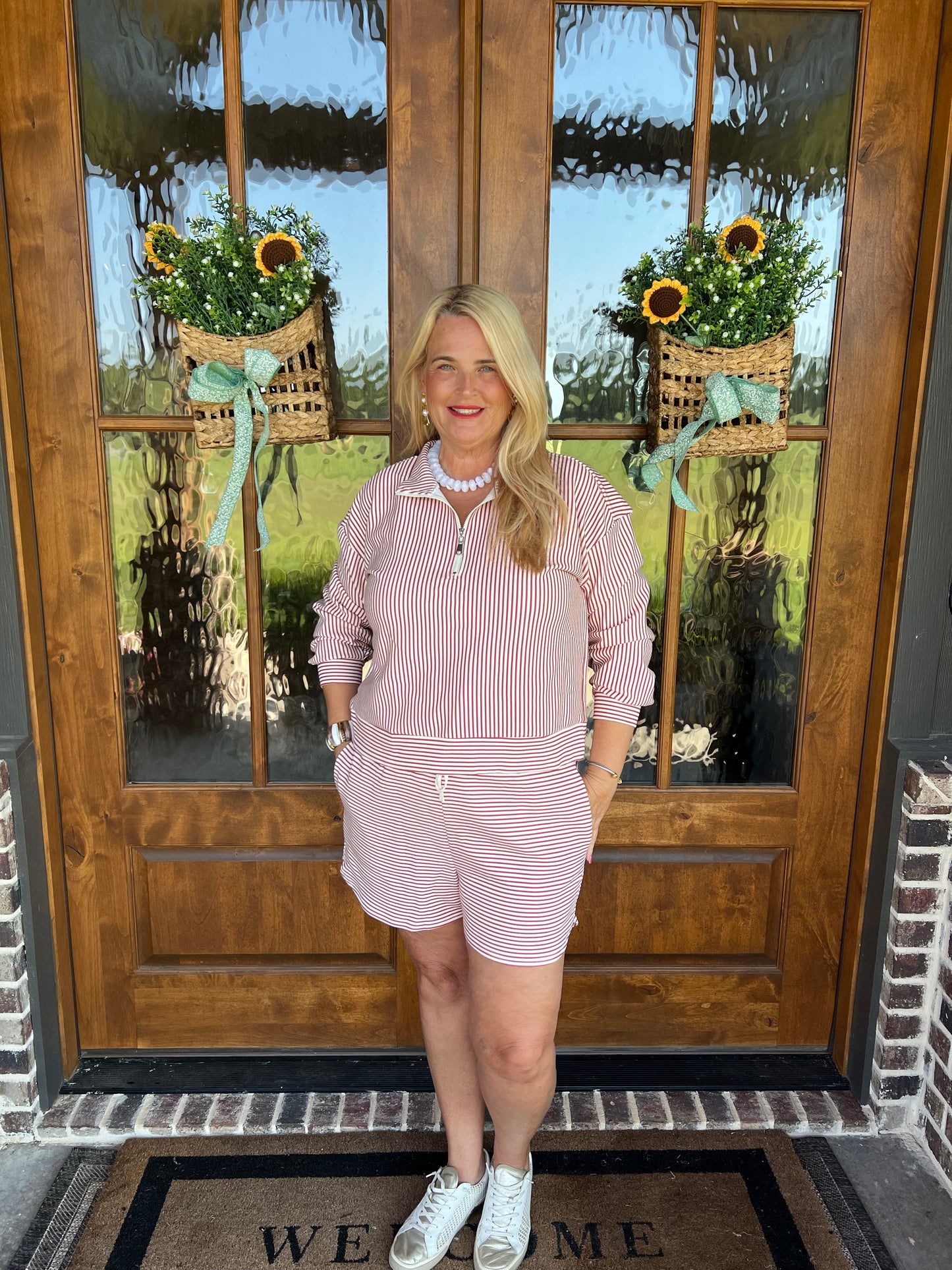 The Carleigh Rust Striped Set