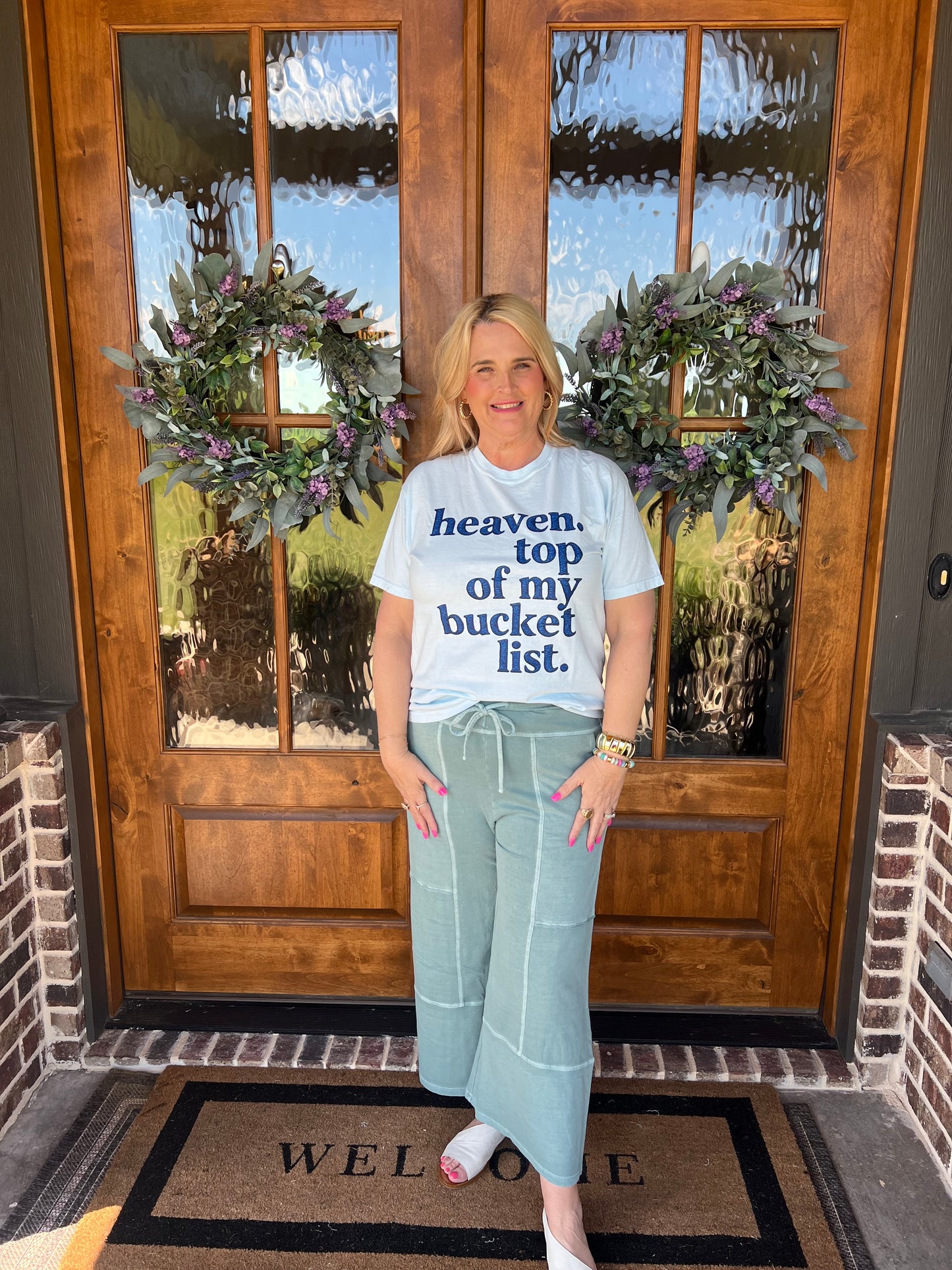 The Ashlin French Terry Washed Wide Leg Pants