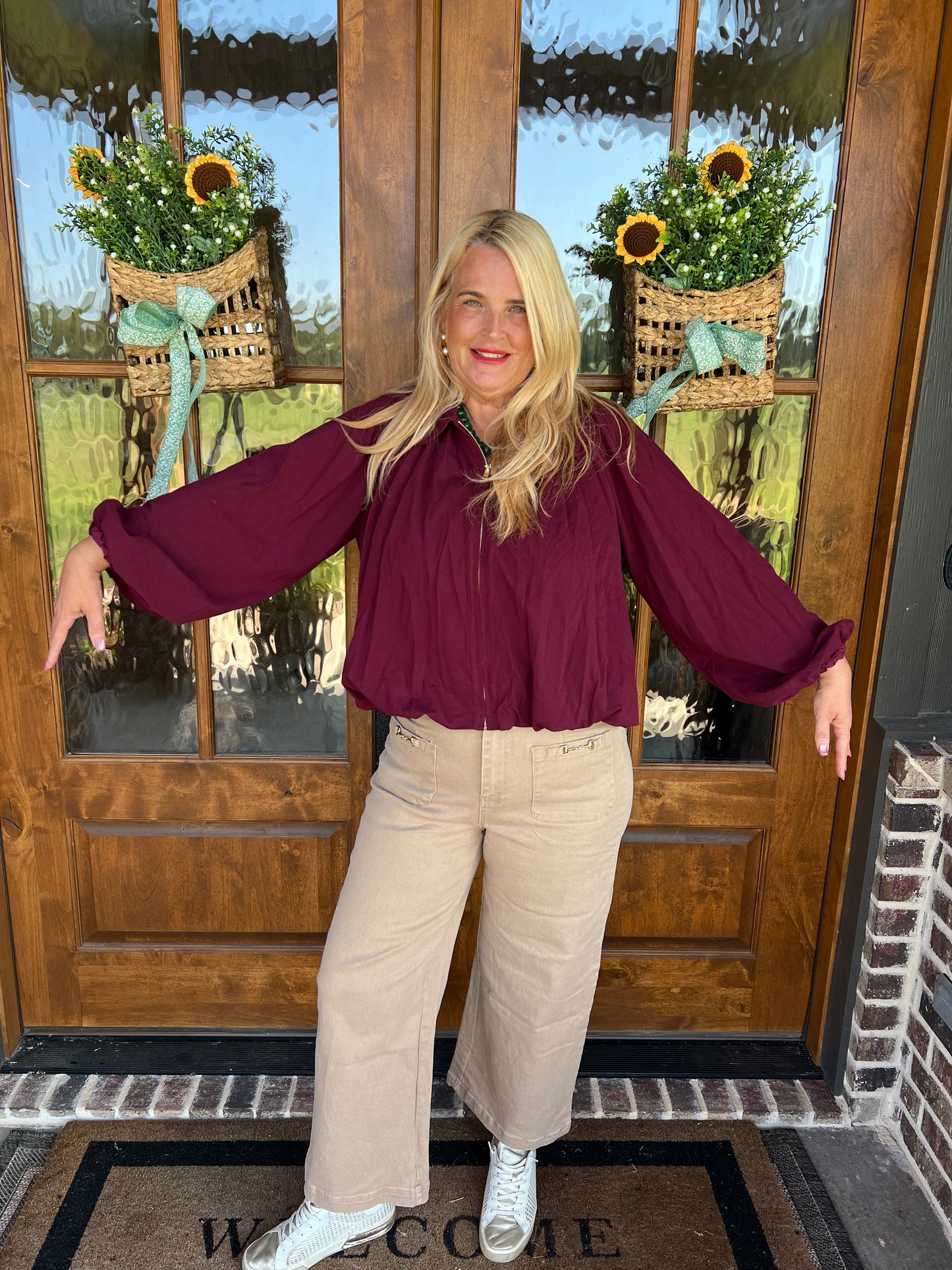 The Holly Burgundy Zip Jacket