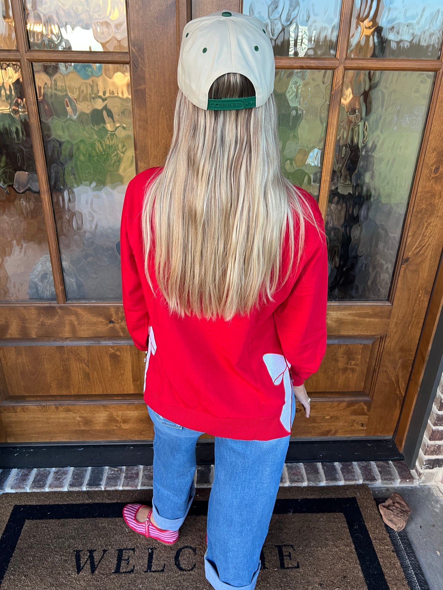 The Lakelyn Red Merry Sweatshirt