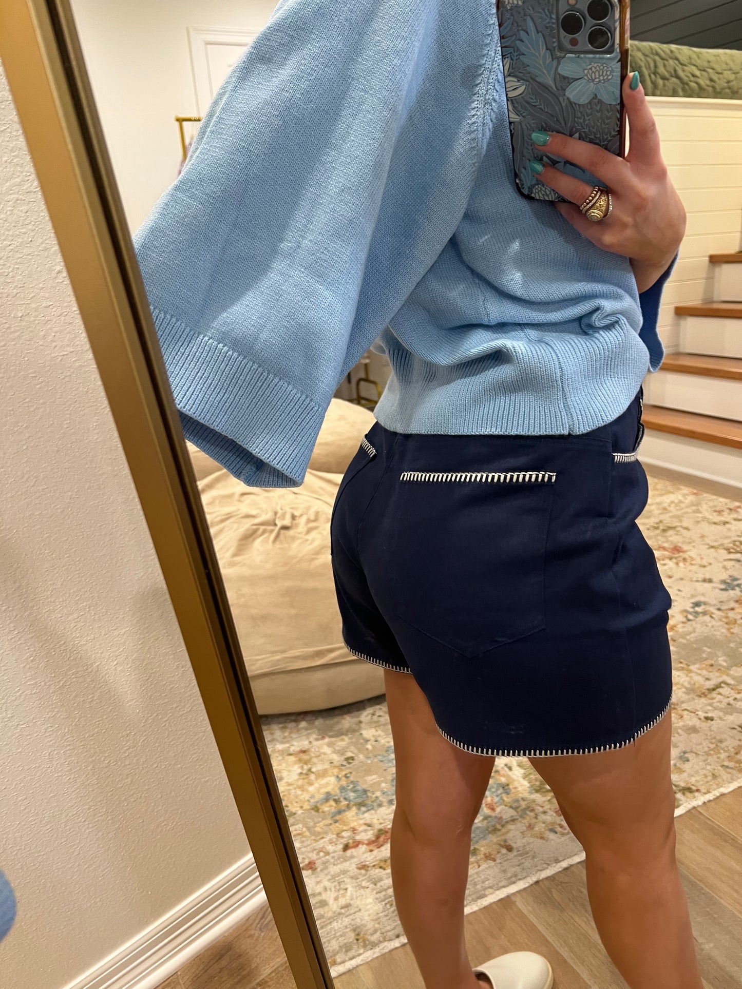 The Clara Navy Woven Shorts