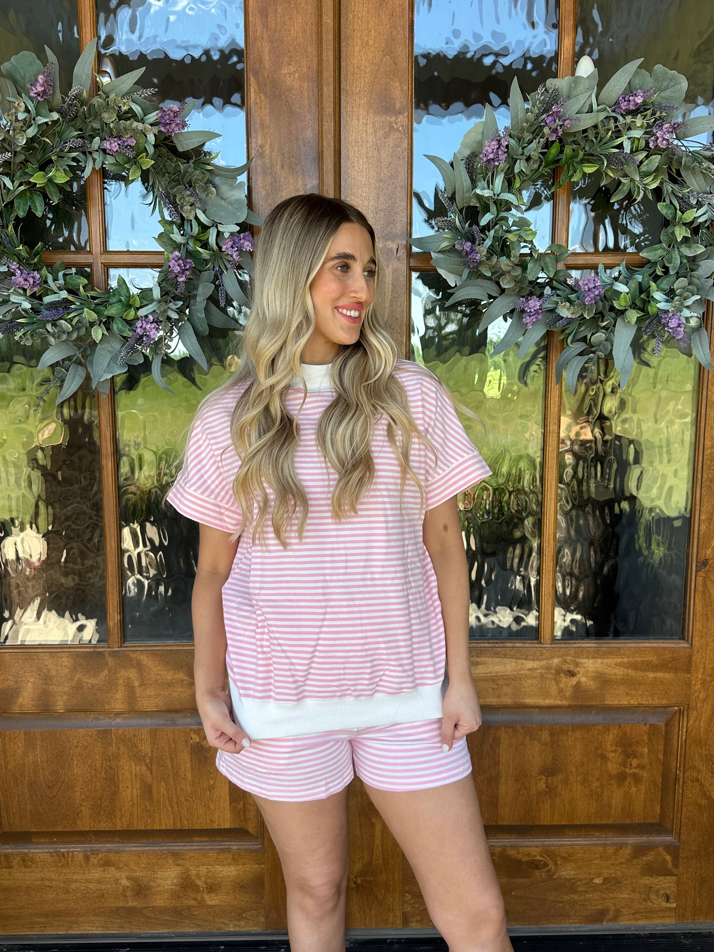 The Olivia Pink Striped Set