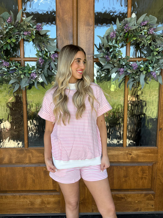 The Olivia Pink Striped Set