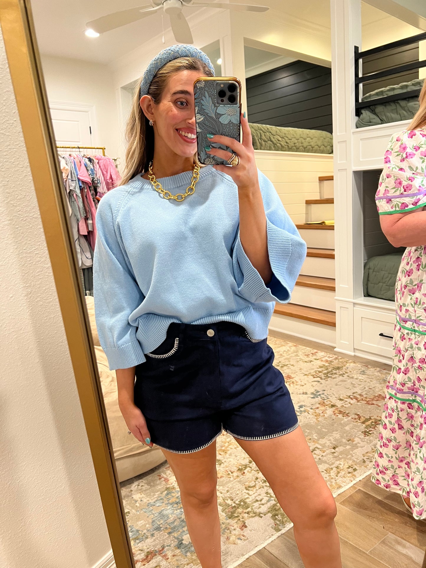 The Clara Navy Woven Shorts