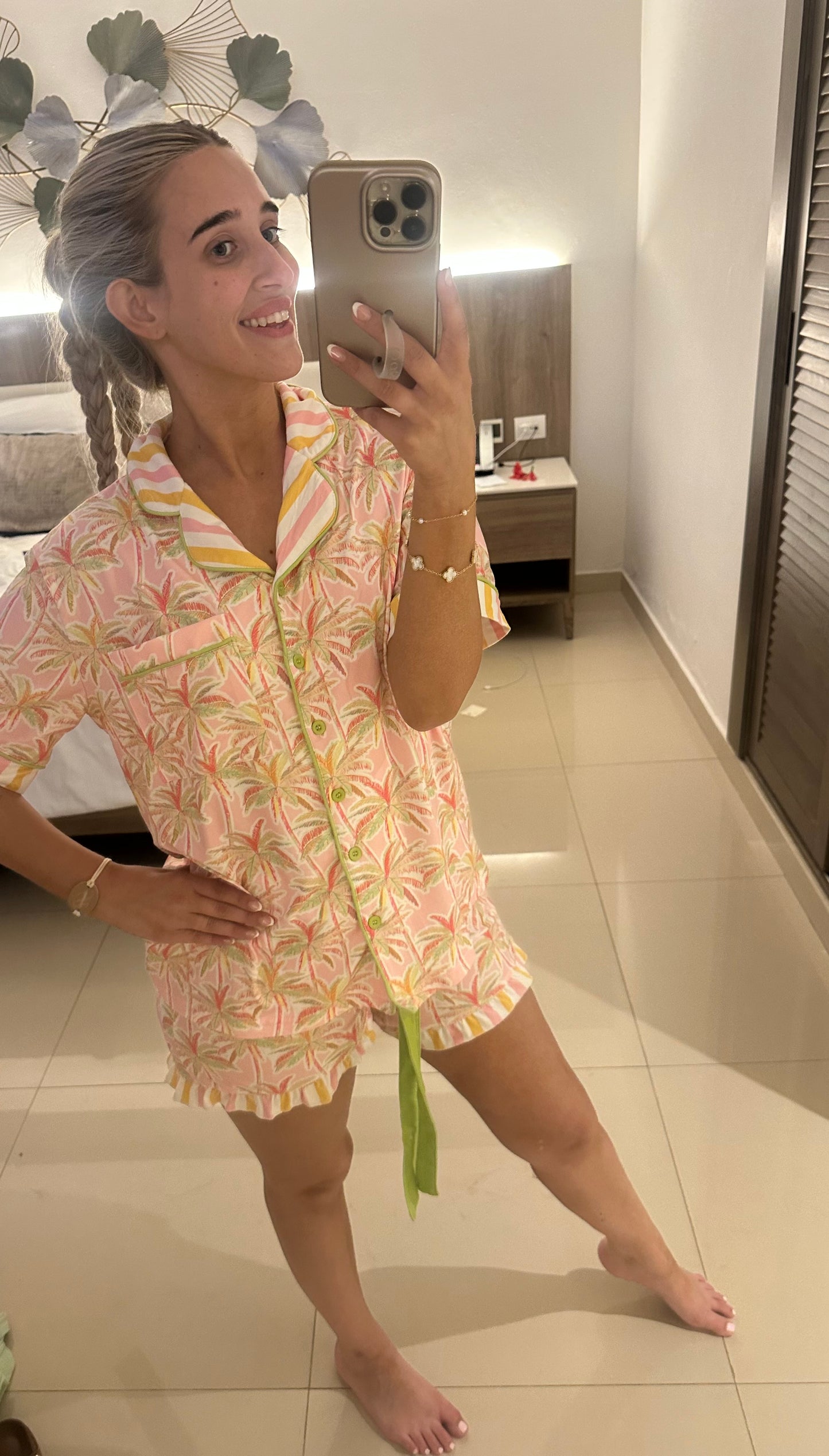 The Tammi Tropical Glow Ruffle Pajama Set