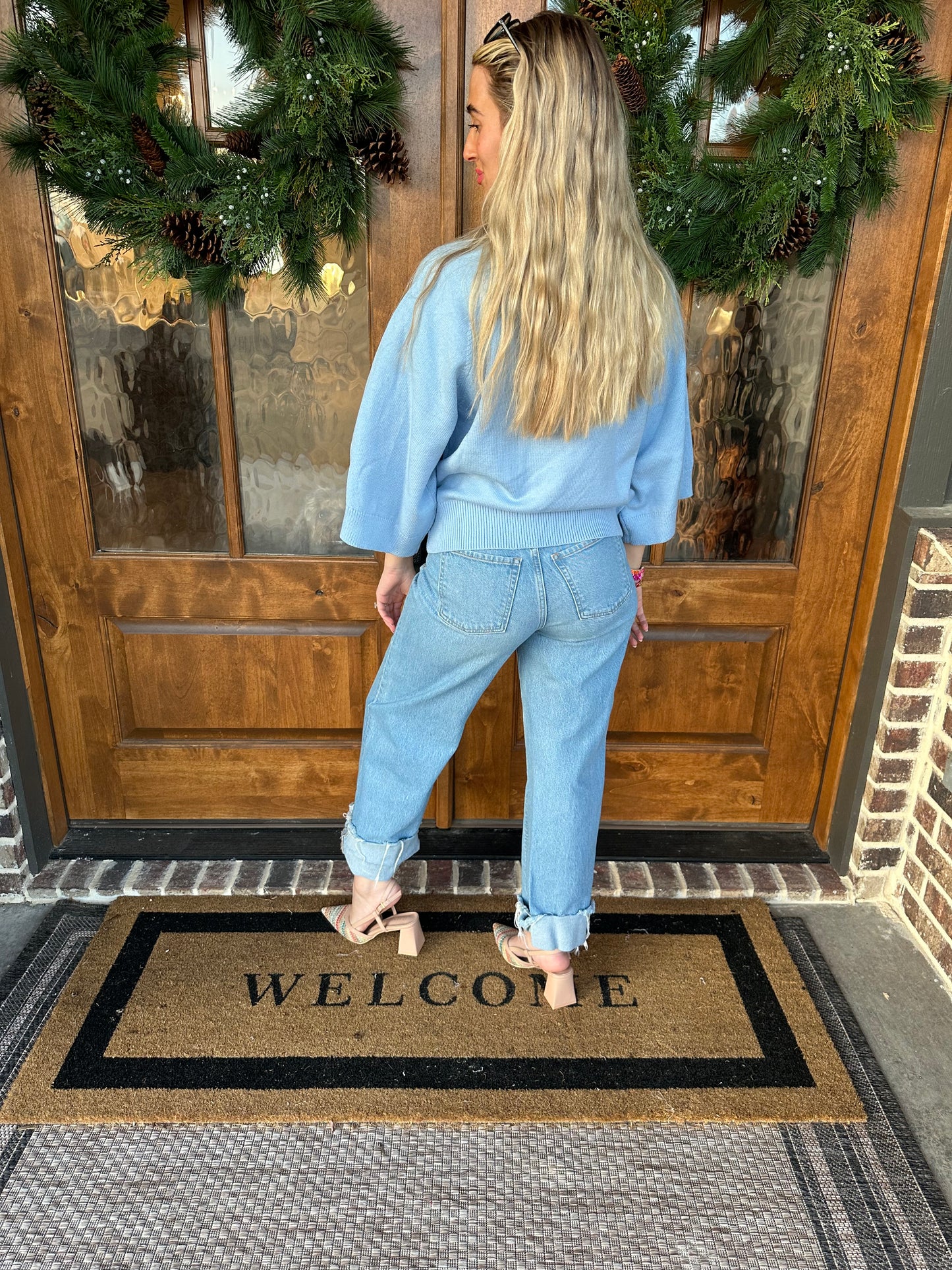 The Luna Light Blue Raglan Sweater