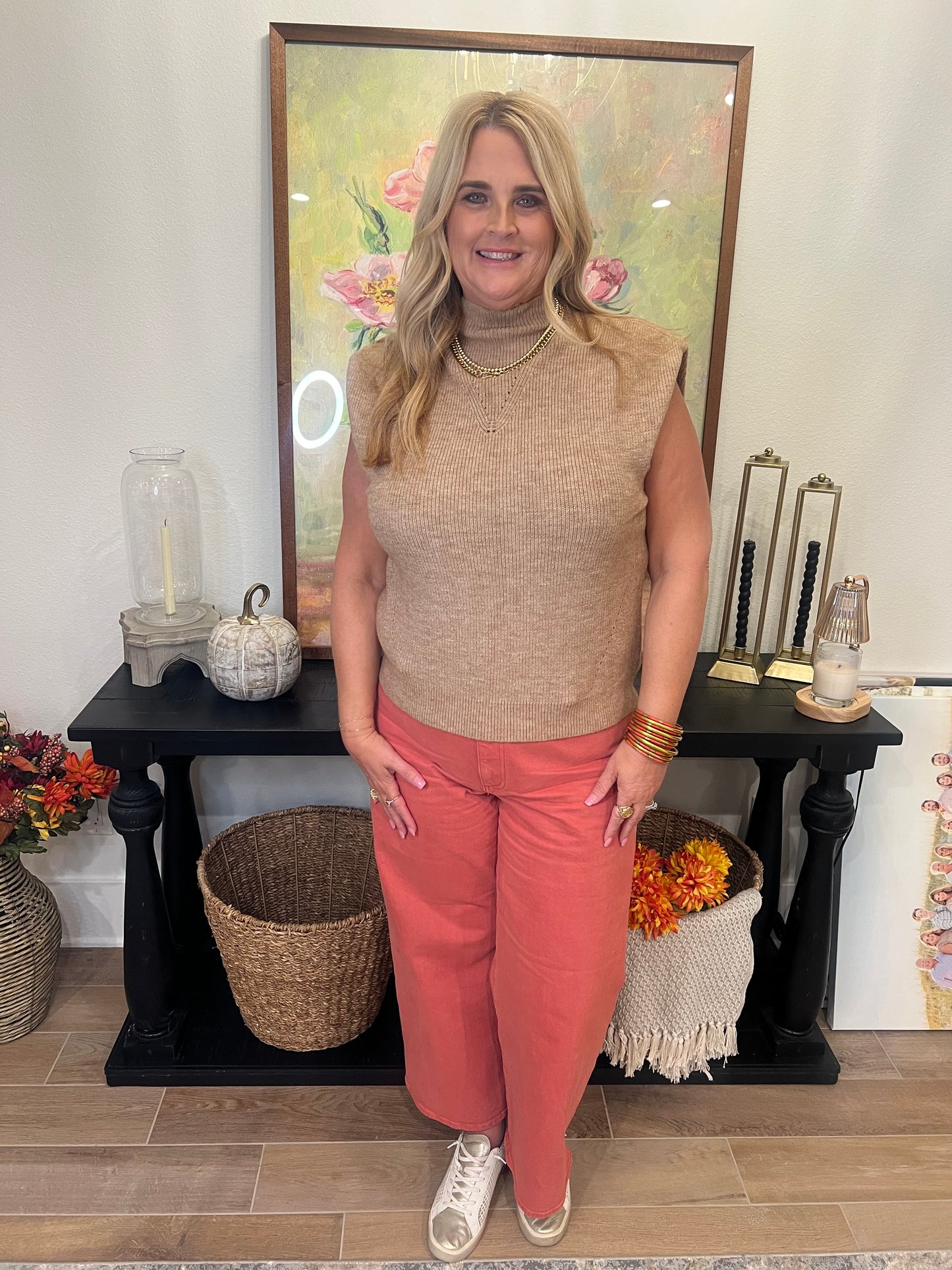 The Missy Tan Sleeveless Sweater