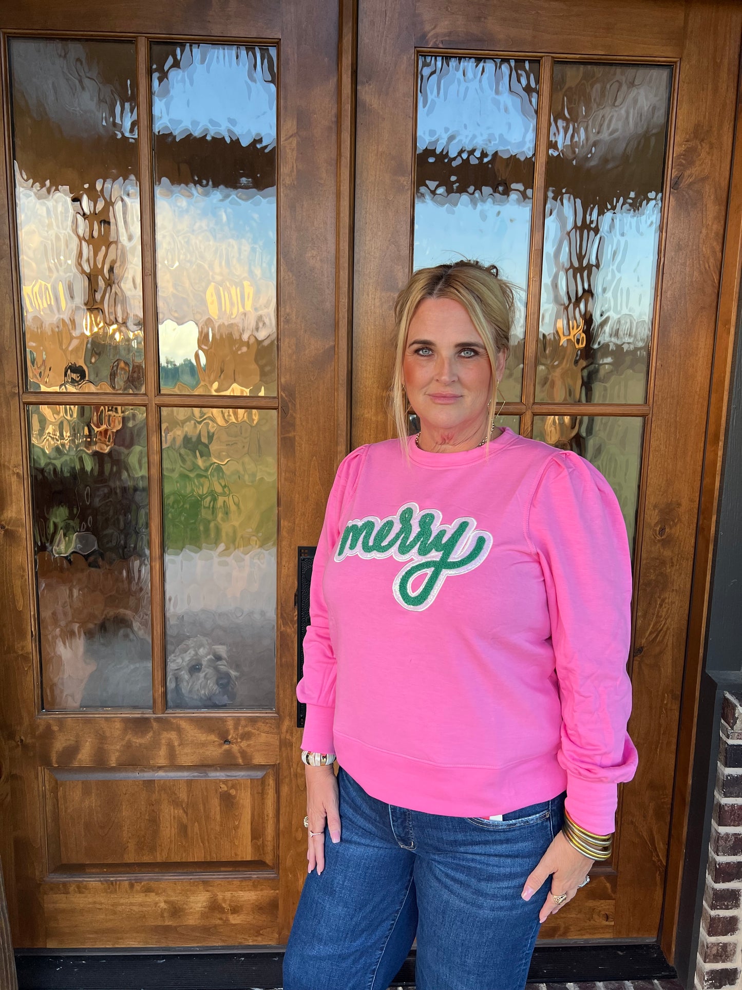 The Kelly Pink Merry Sweatshirt