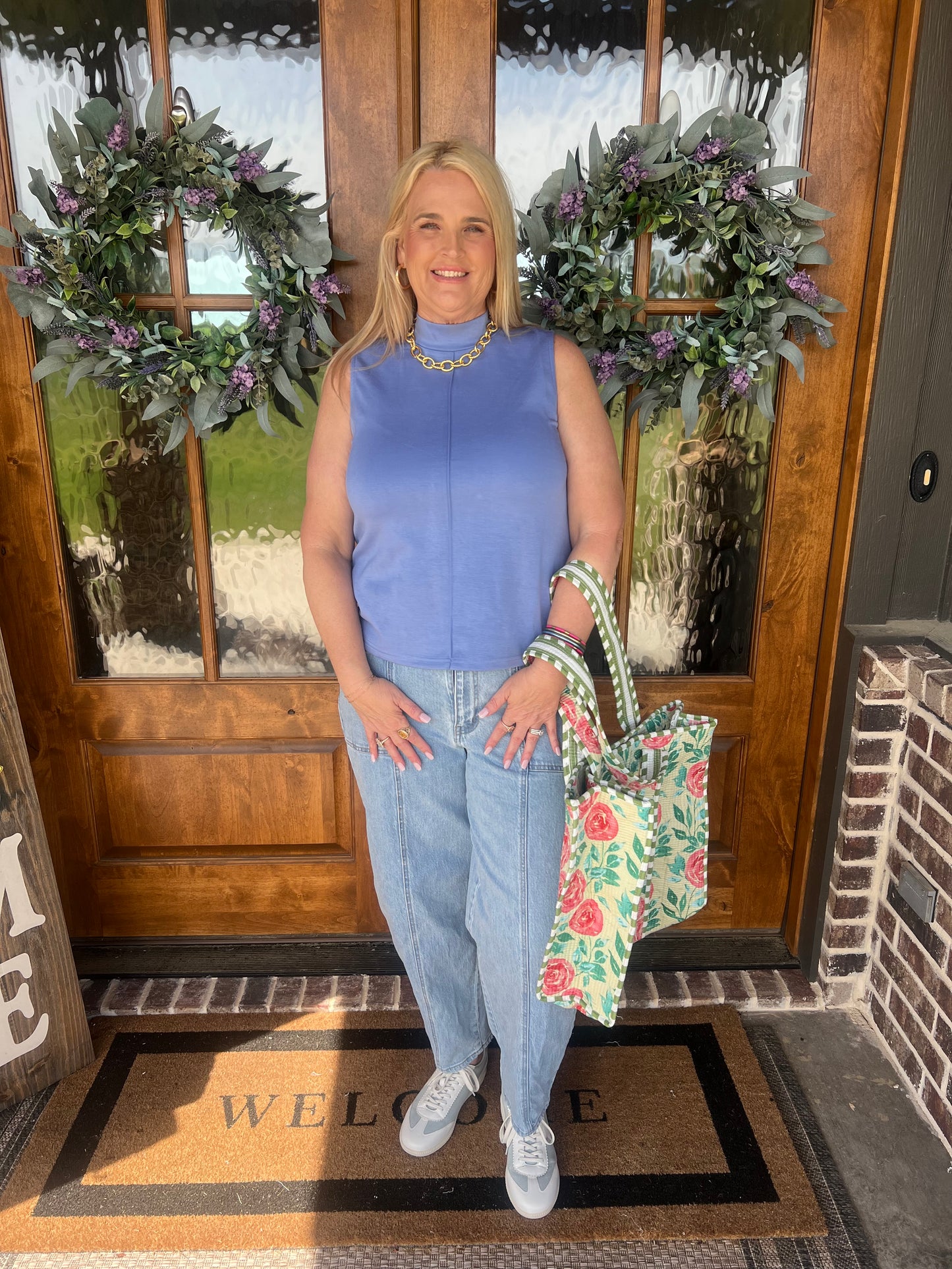 The Sophia Light Blue Sleeveless Top