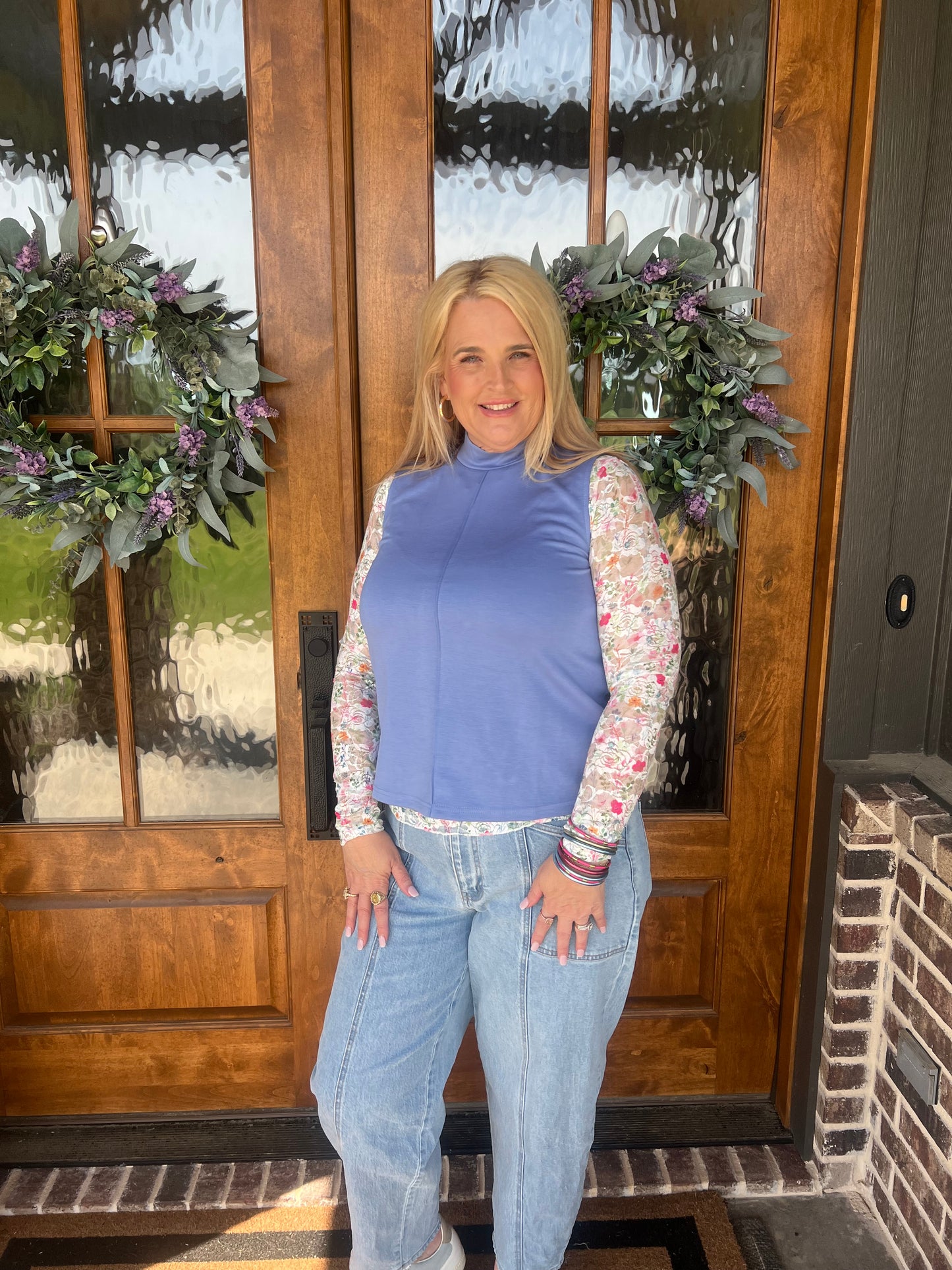 The Sophia Light Blue Sleeveless Top