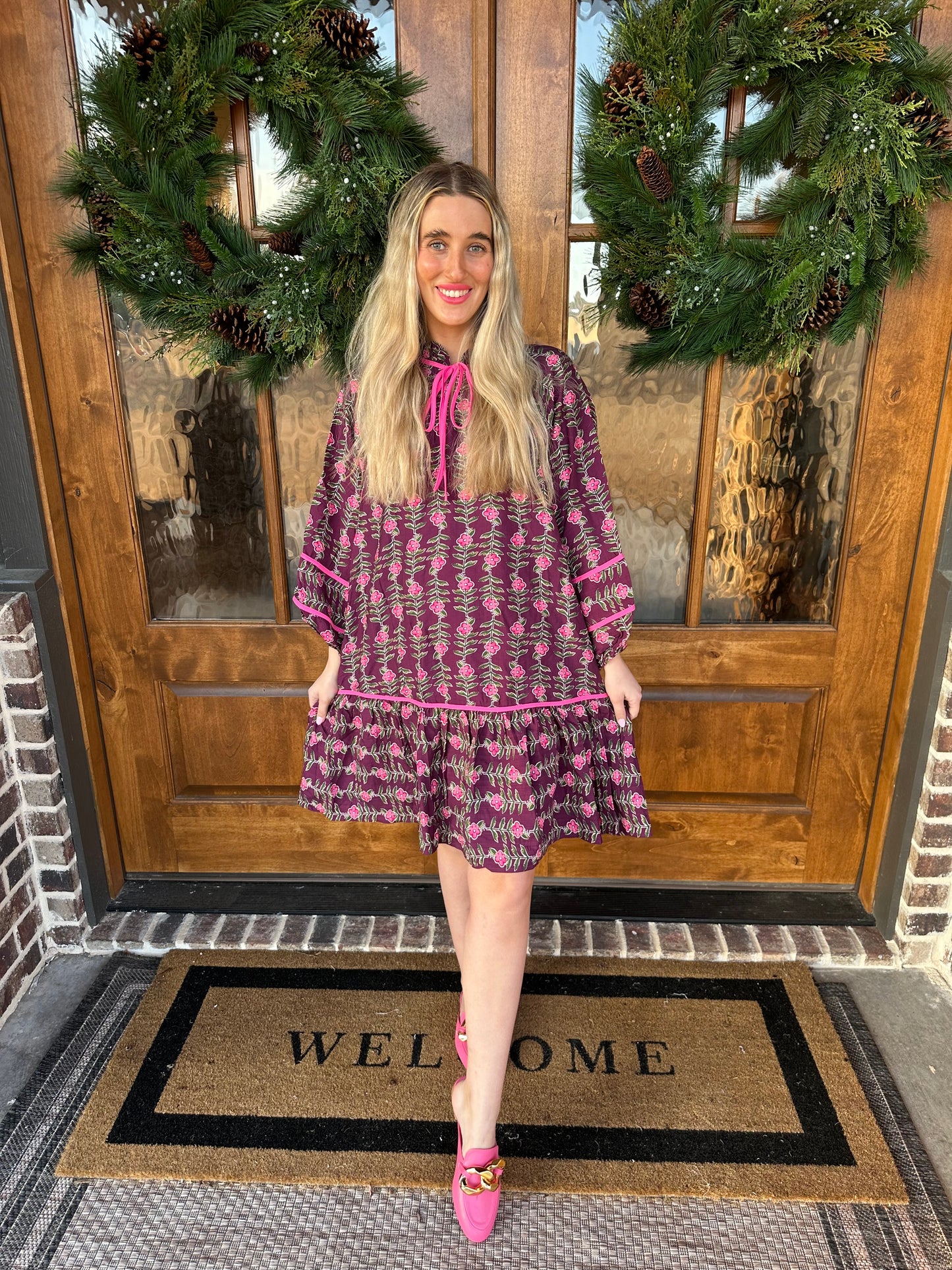 The Ellie Floral Vine Boho Tunic Dress
