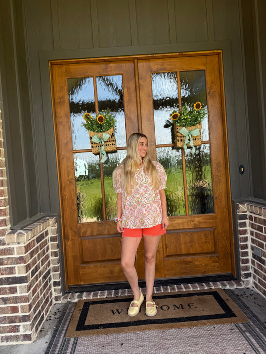 The Stacey White Floral Top