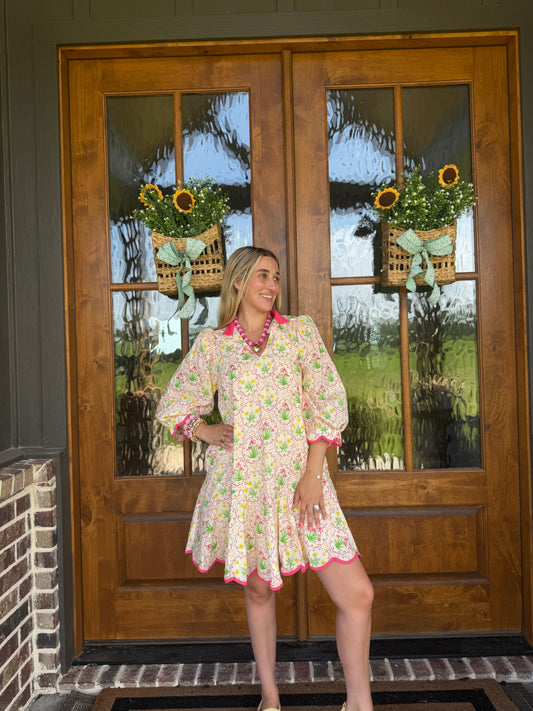 The Grace Pink Trim Sundress