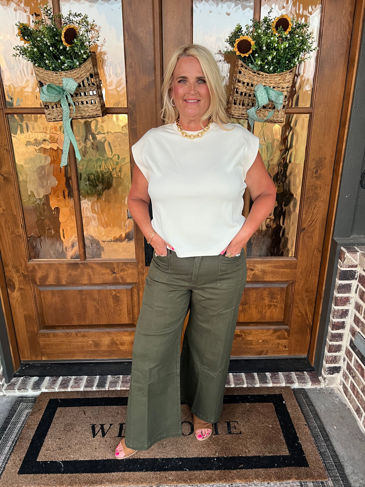 The Evie Ecru Sleeveless Top