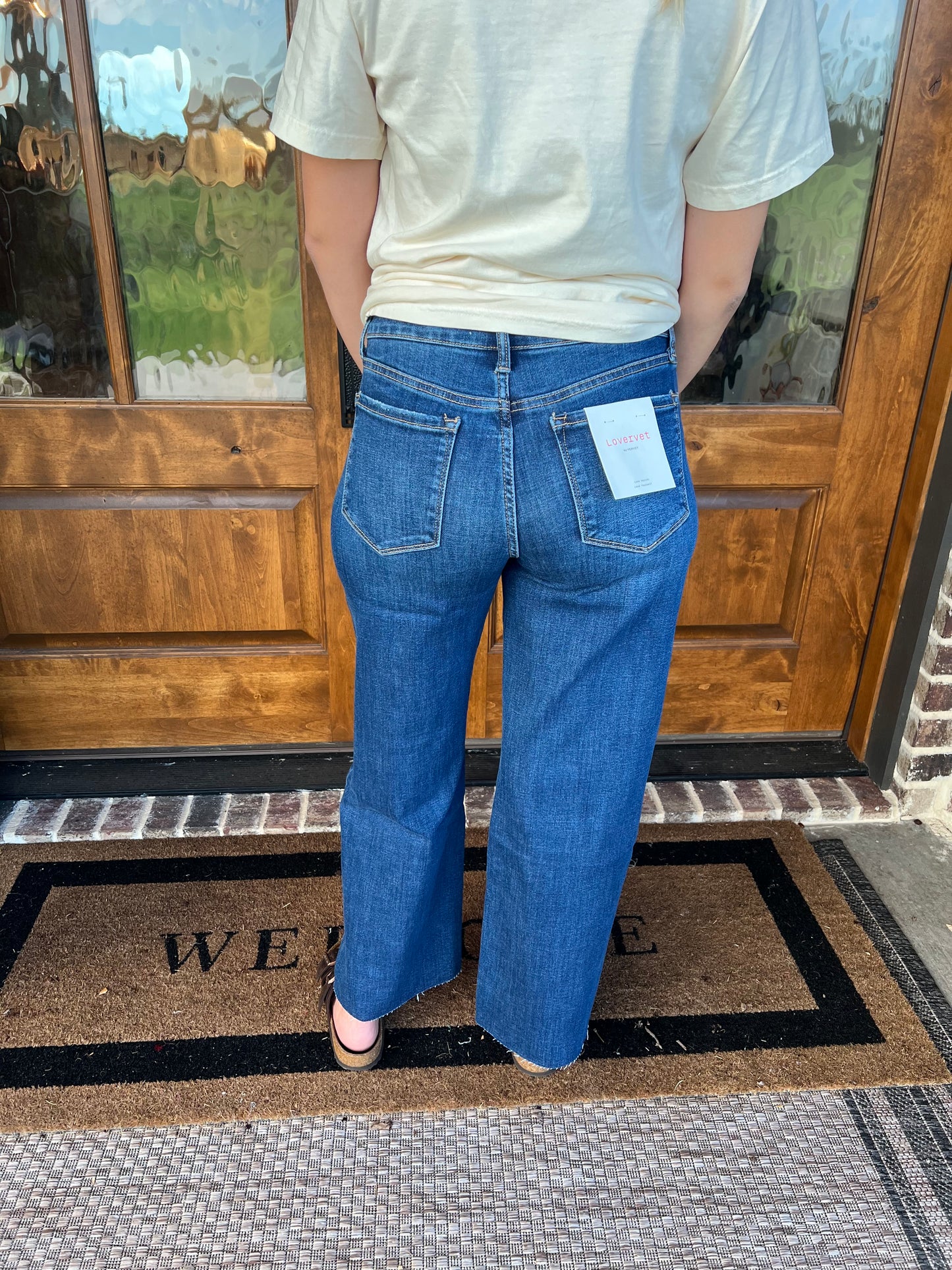 The Sophia Tummy Control Mid Rise Wide Leg Jeans