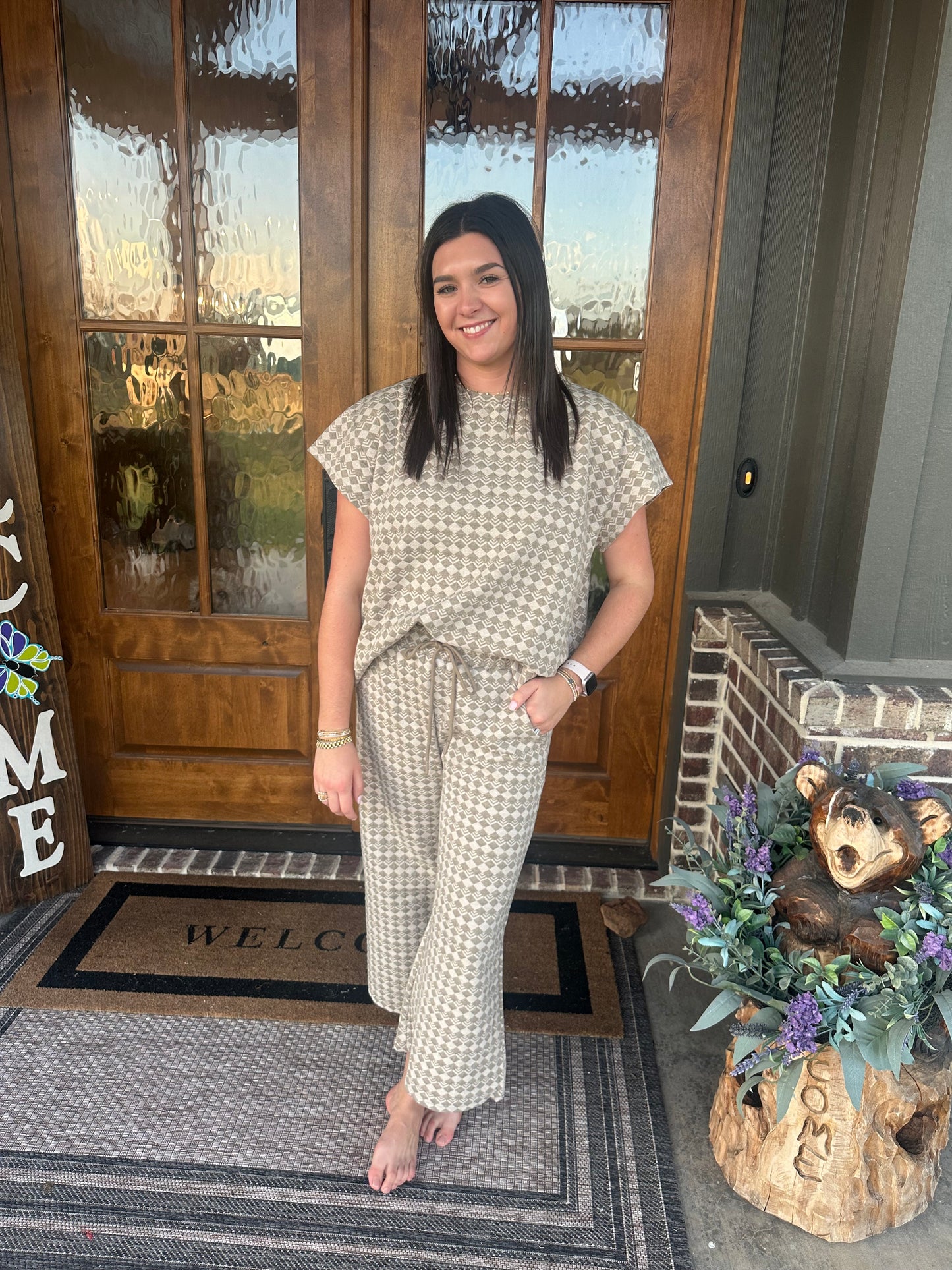 The Lucy Taupe Textured Set