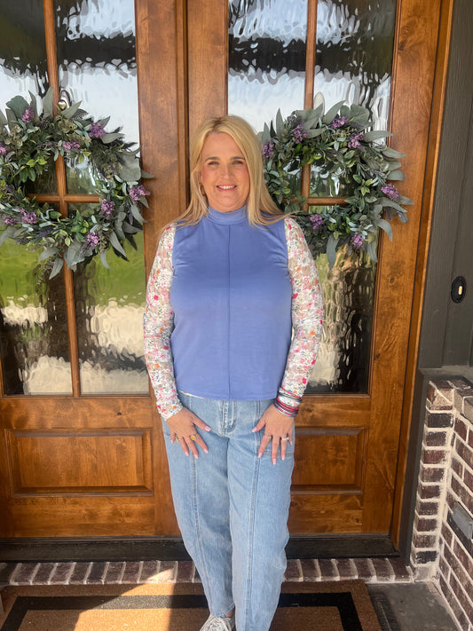 The Sophia Light Blue Sleeveless Top