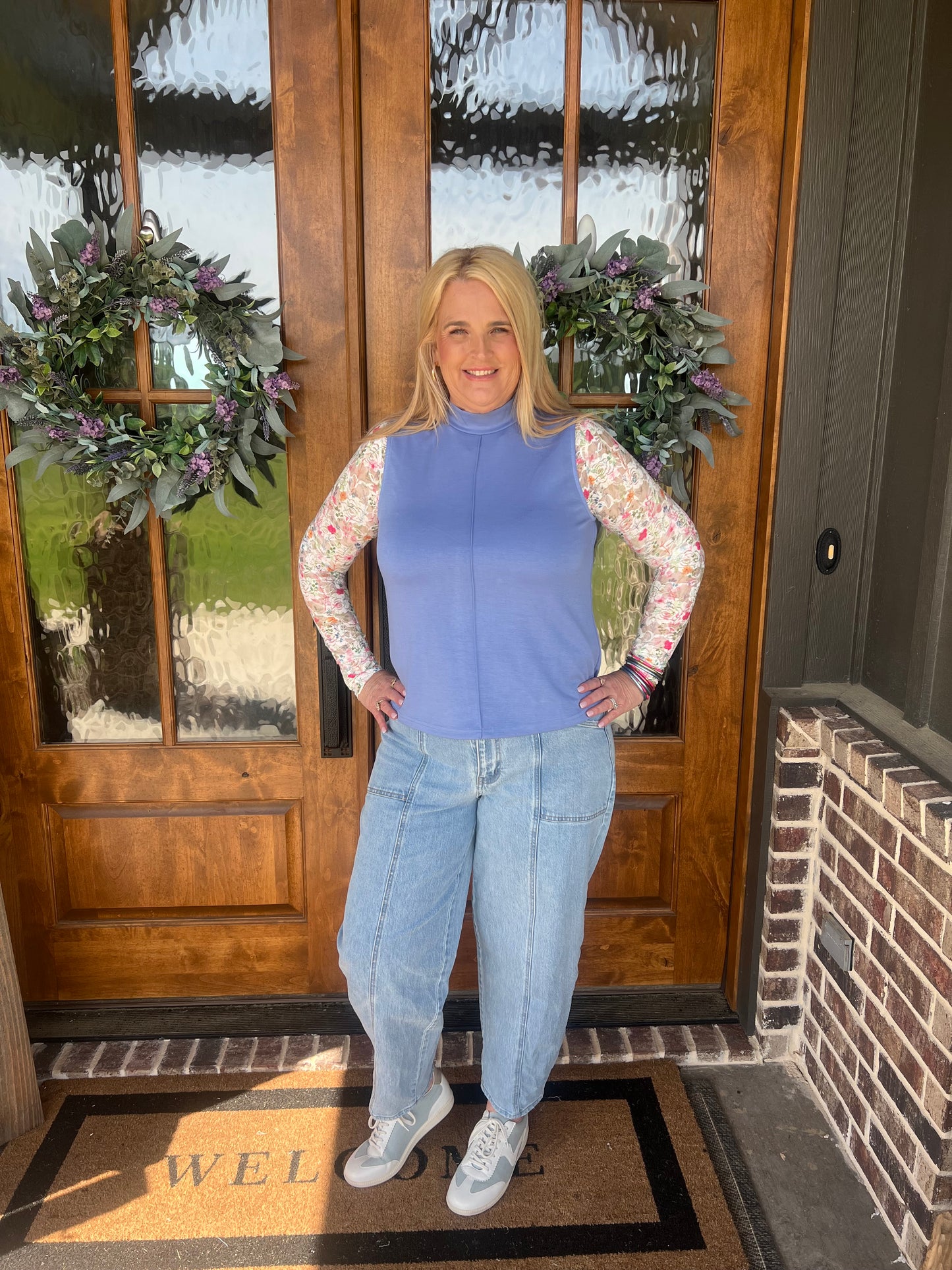 The Sophia Light Blue Sleeveless Top