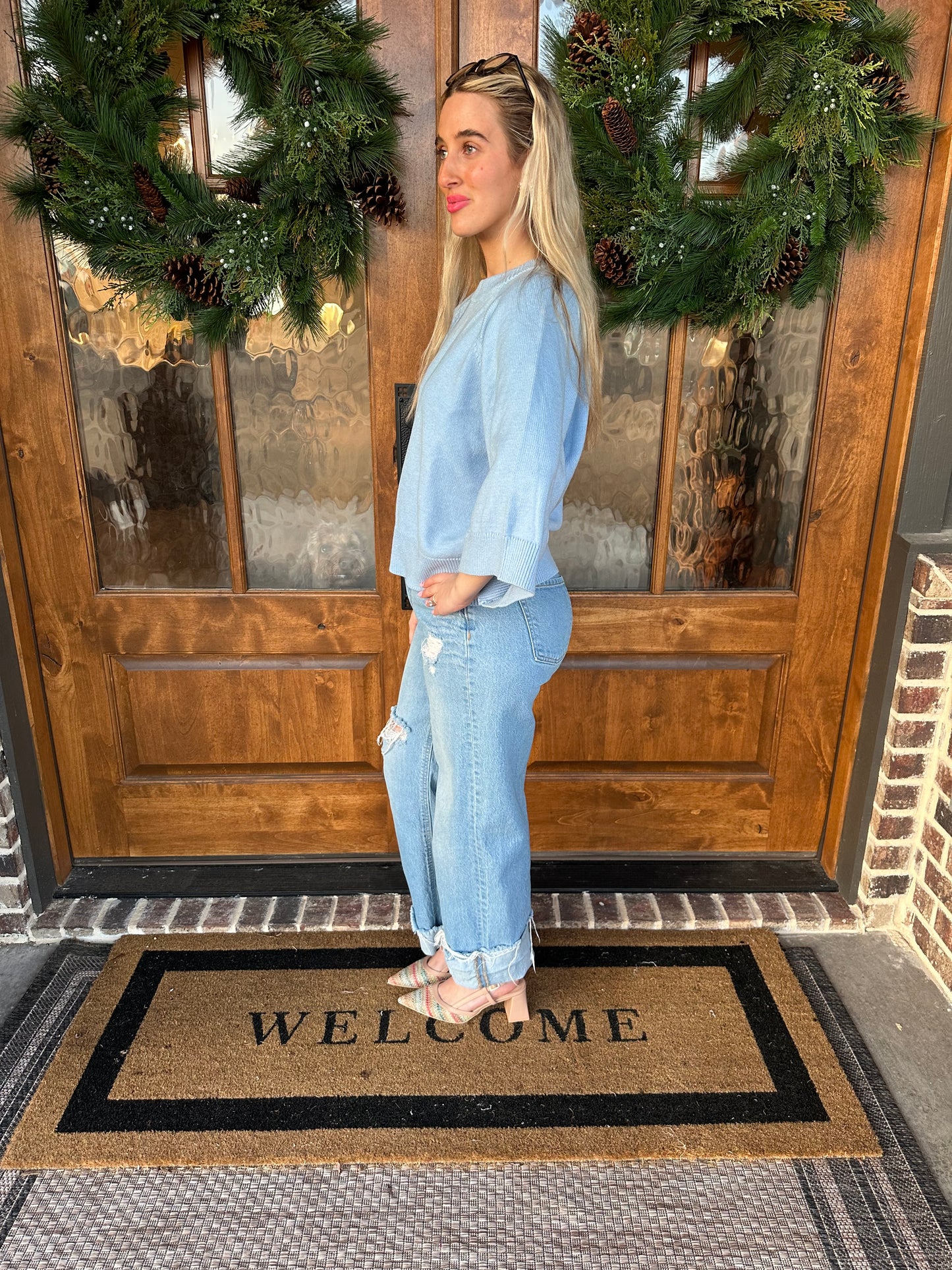 The Luna Light Blue Raglan Sweater