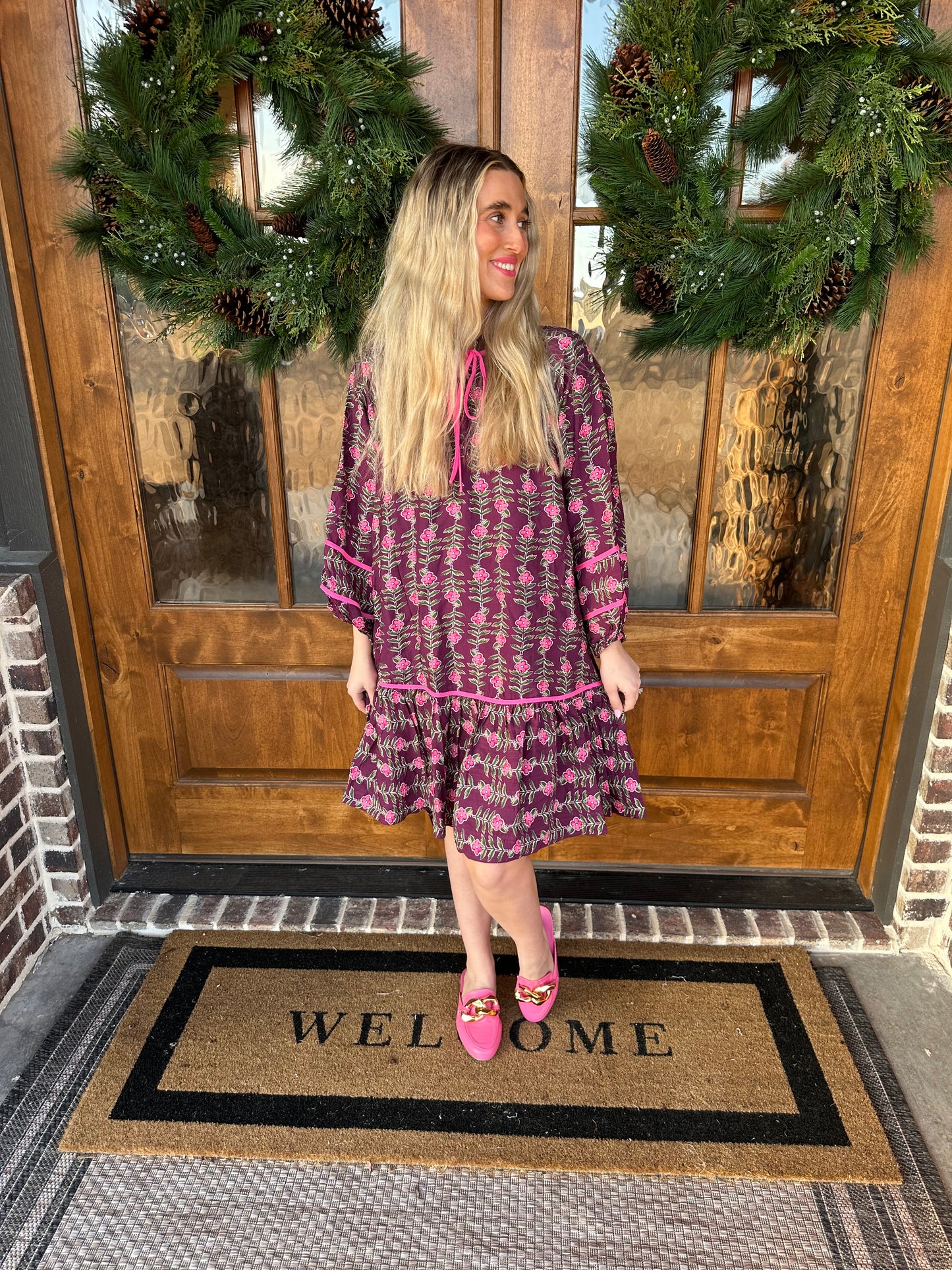 The Ellie Floral Vine Boho Tunic Dress