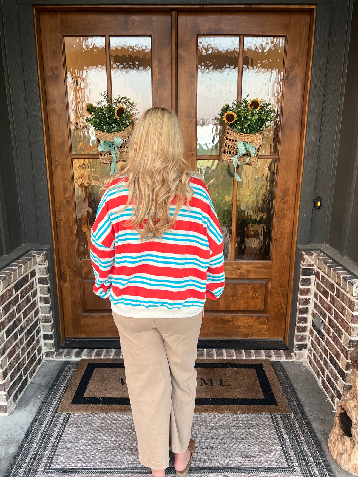 The Emma Oversized Blue/Orange Sweatshirt