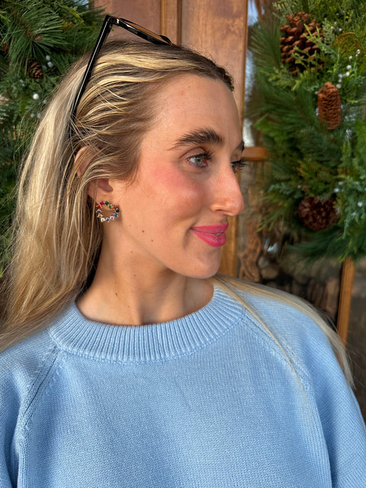 The Jade Sparkle Multi Heart Stud