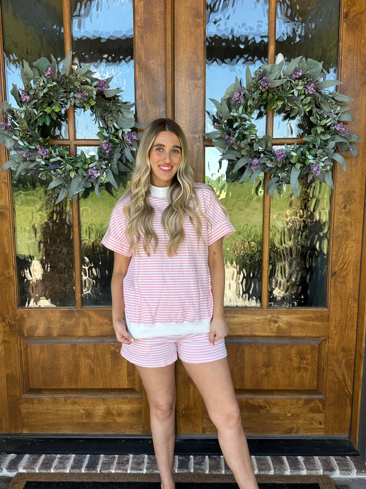The Olivia Pink Striped Set