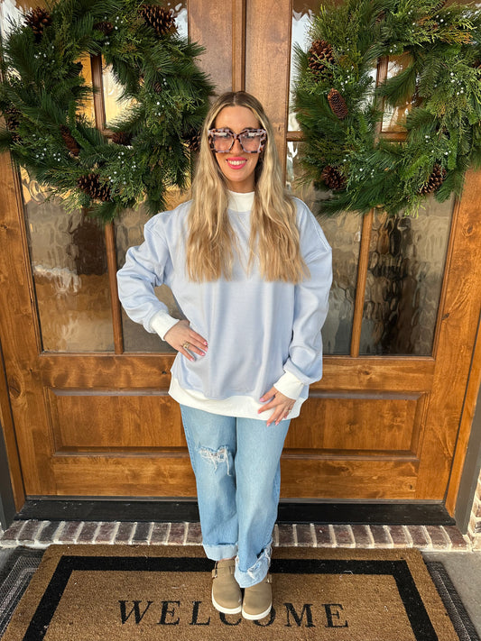 The Tammy Blue Striped Long Sleeve Top