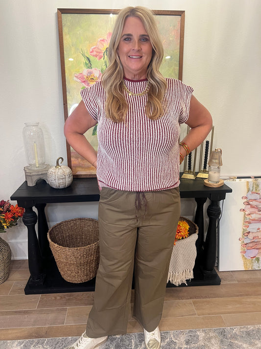 The Susie Maroon Sleeveless Sweater