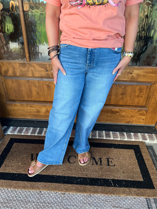 The Linley Tummy Control Super High Rise Baggy Wide Jeans