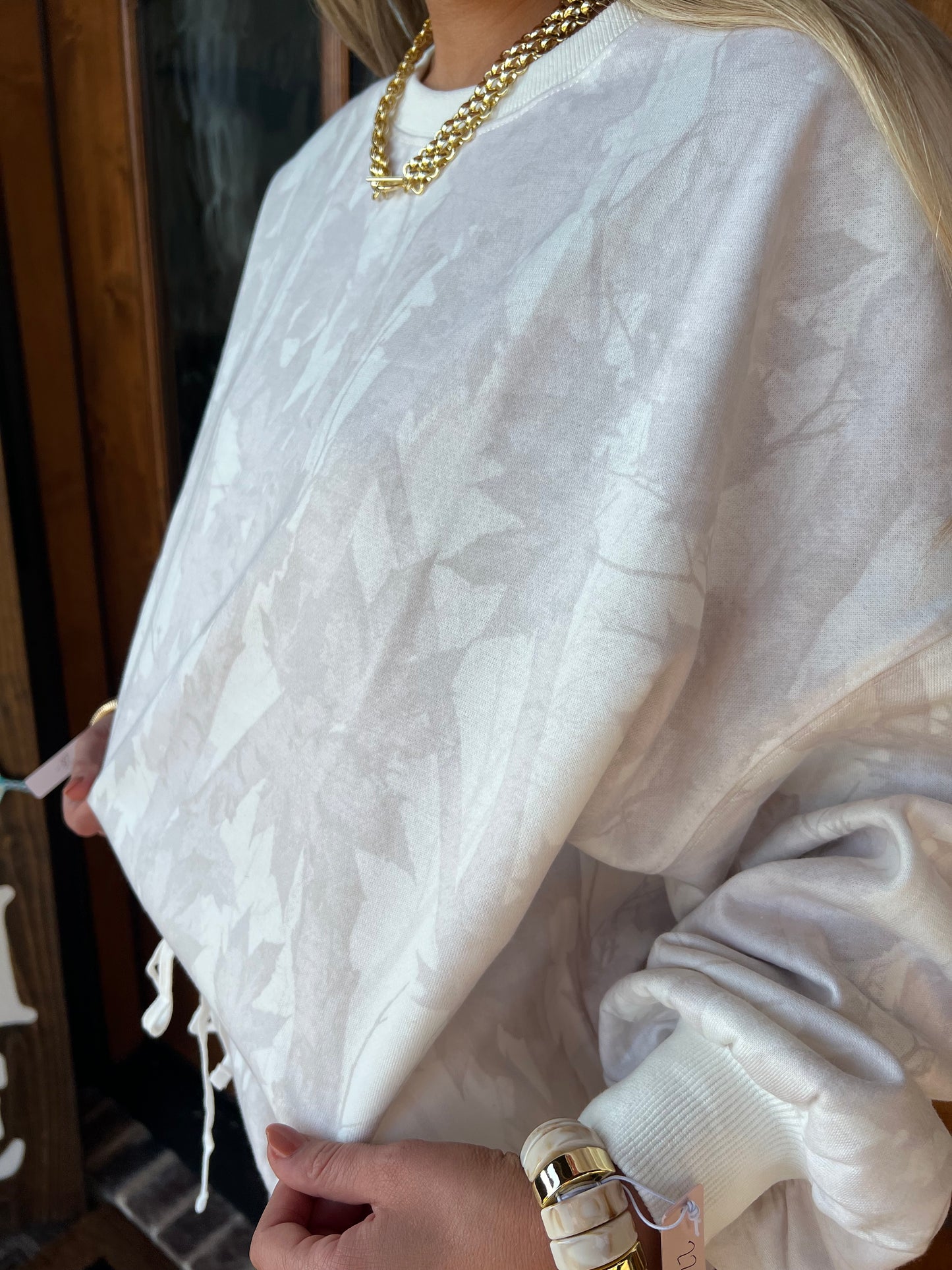 The Stephanie Leaf Printed Sweatshirt/Pant Set