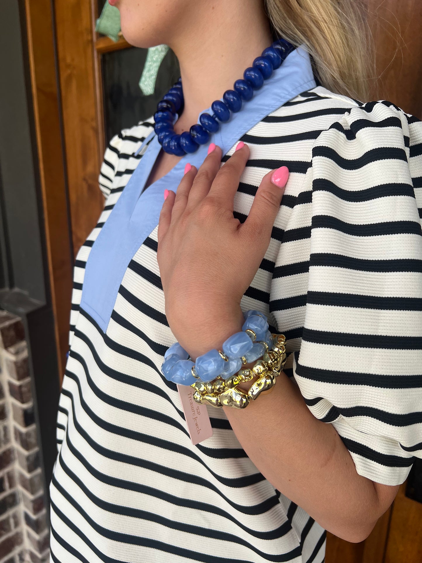 The Irina Navy Sugar Beads Necklace