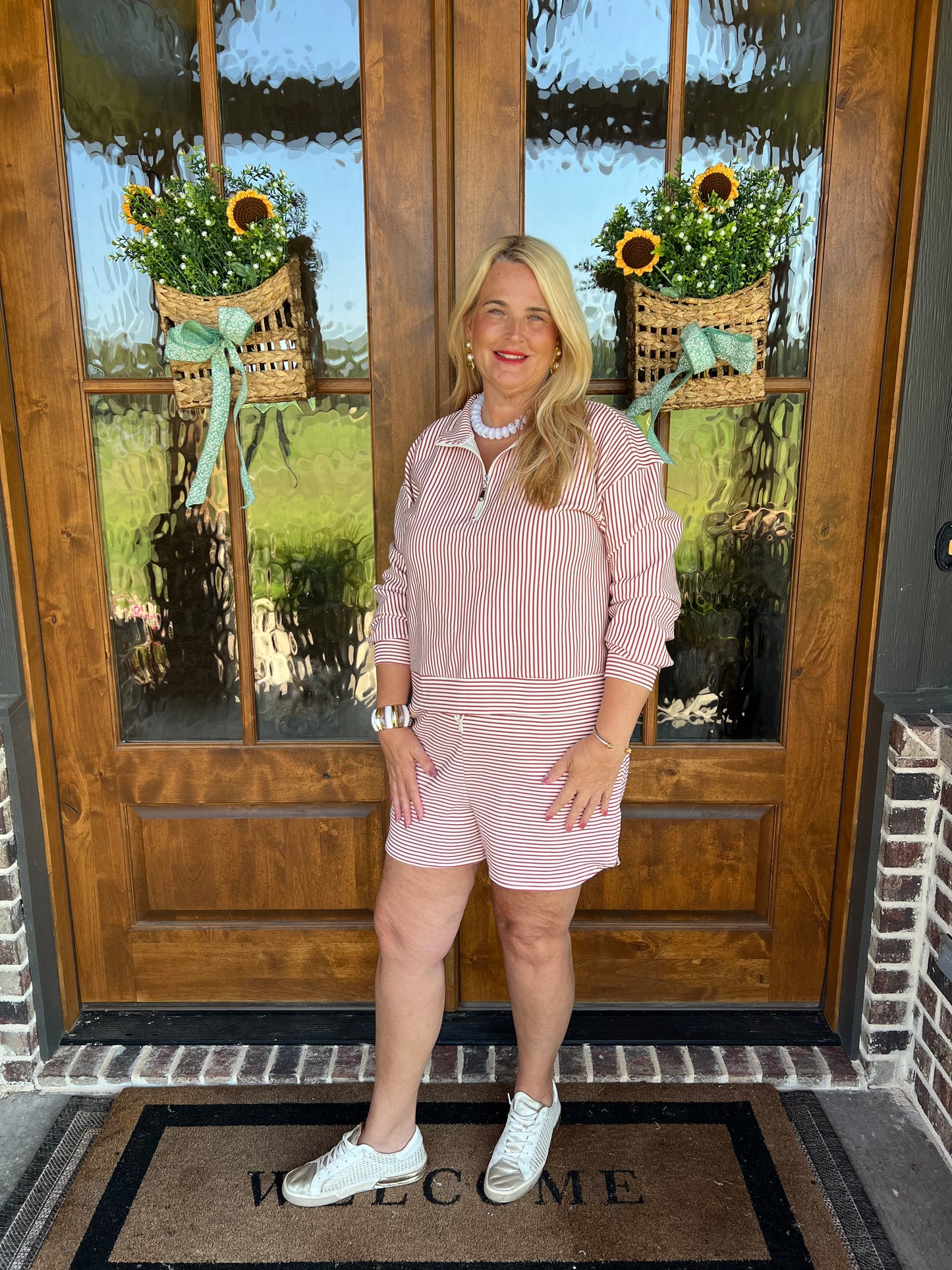 The Carleigh Rust Striped Set