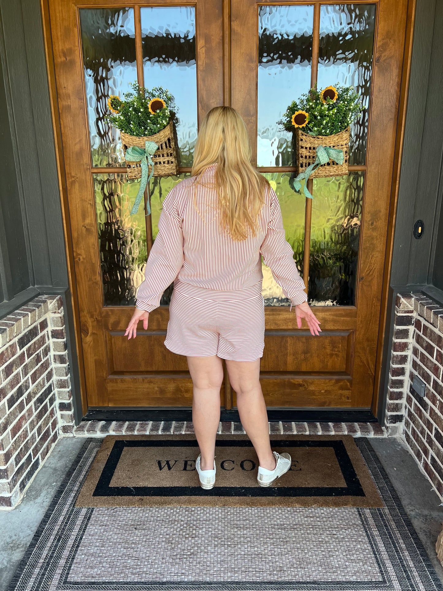 The Carleigh Rust Striped Set