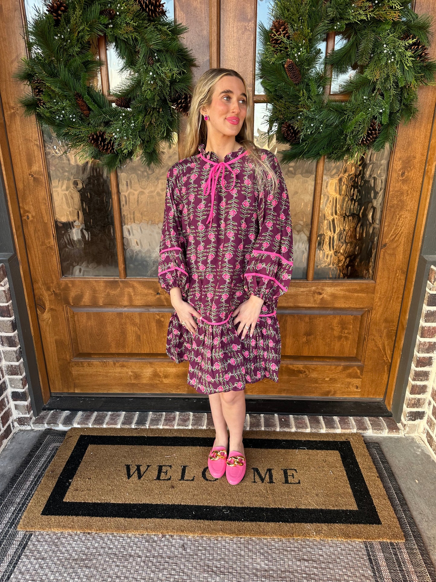 The Ellie Floral Vine Boho Tunic Dress