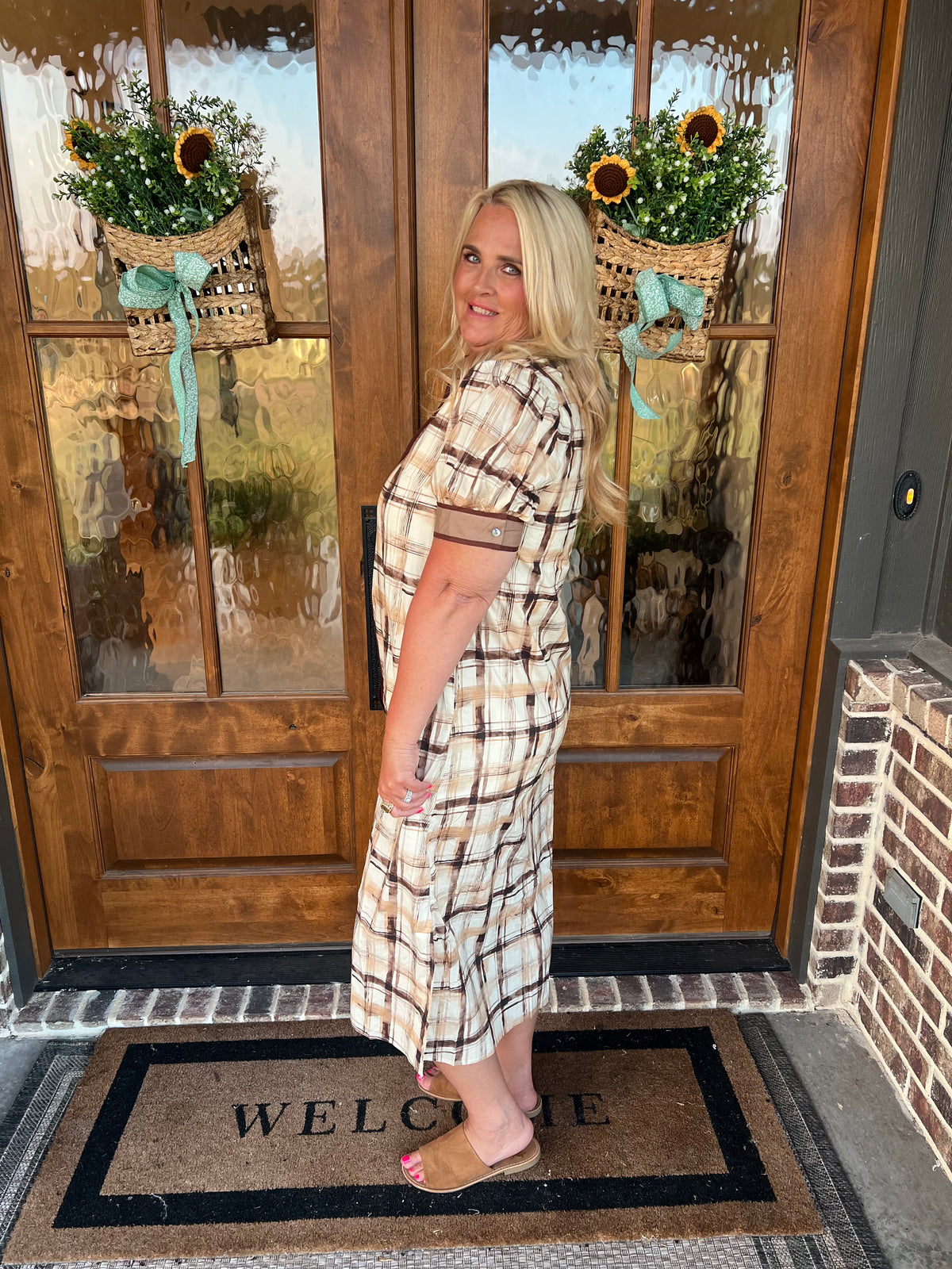 The Lou Brown Button Up Dress