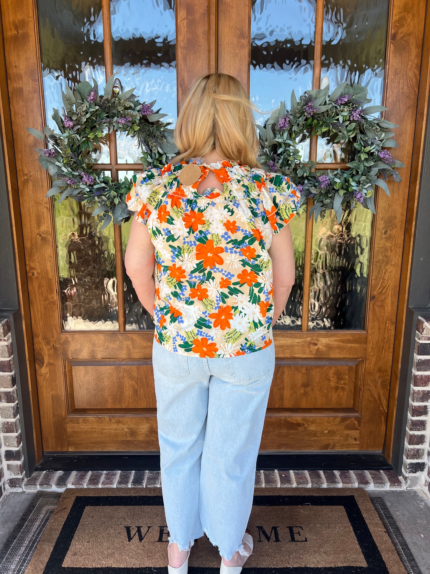 The Charlie Orange Floral Top