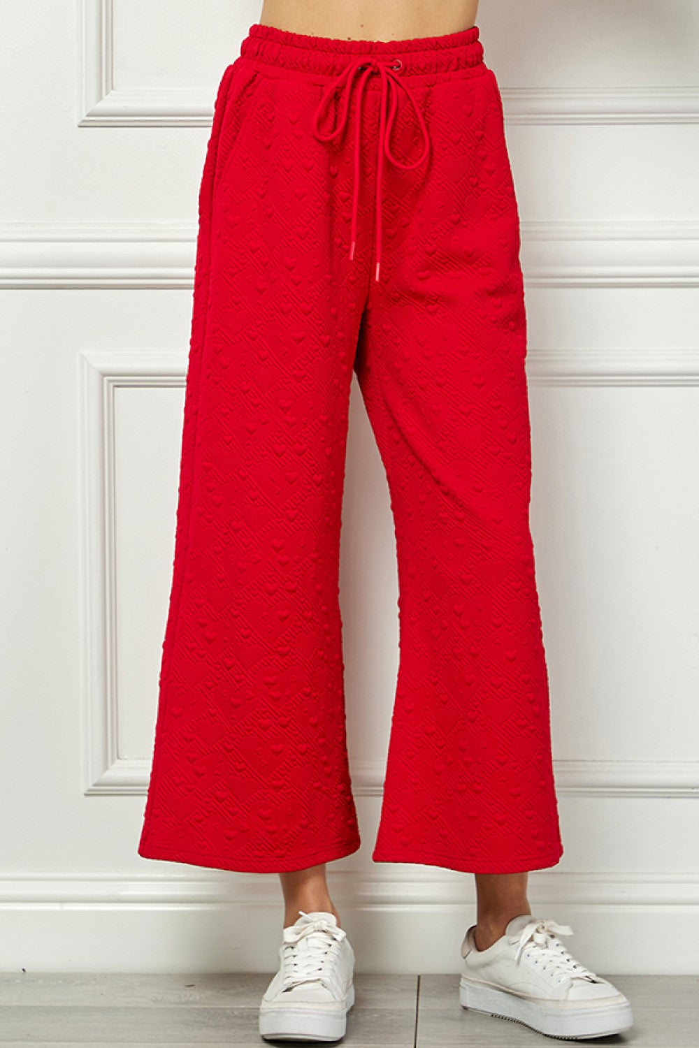 The Sawyer Red Heart Textured Short Sleeve Lounge Set