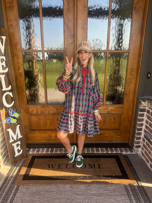The Finlee Floral Vine Boho Tunic Dress