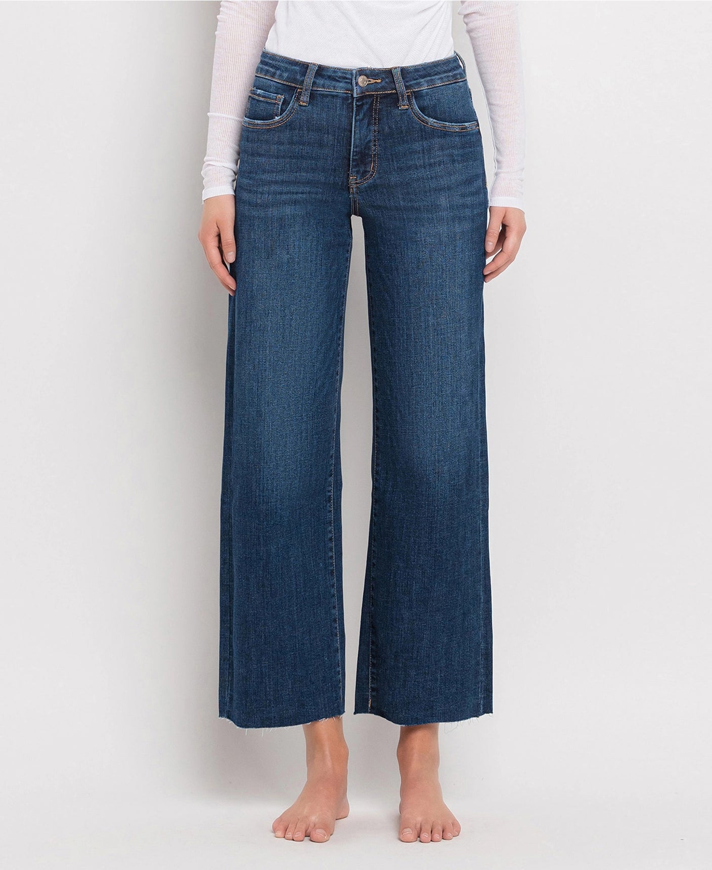 The Sophia Tummy Control Mid Rise Wide Leg Jeans