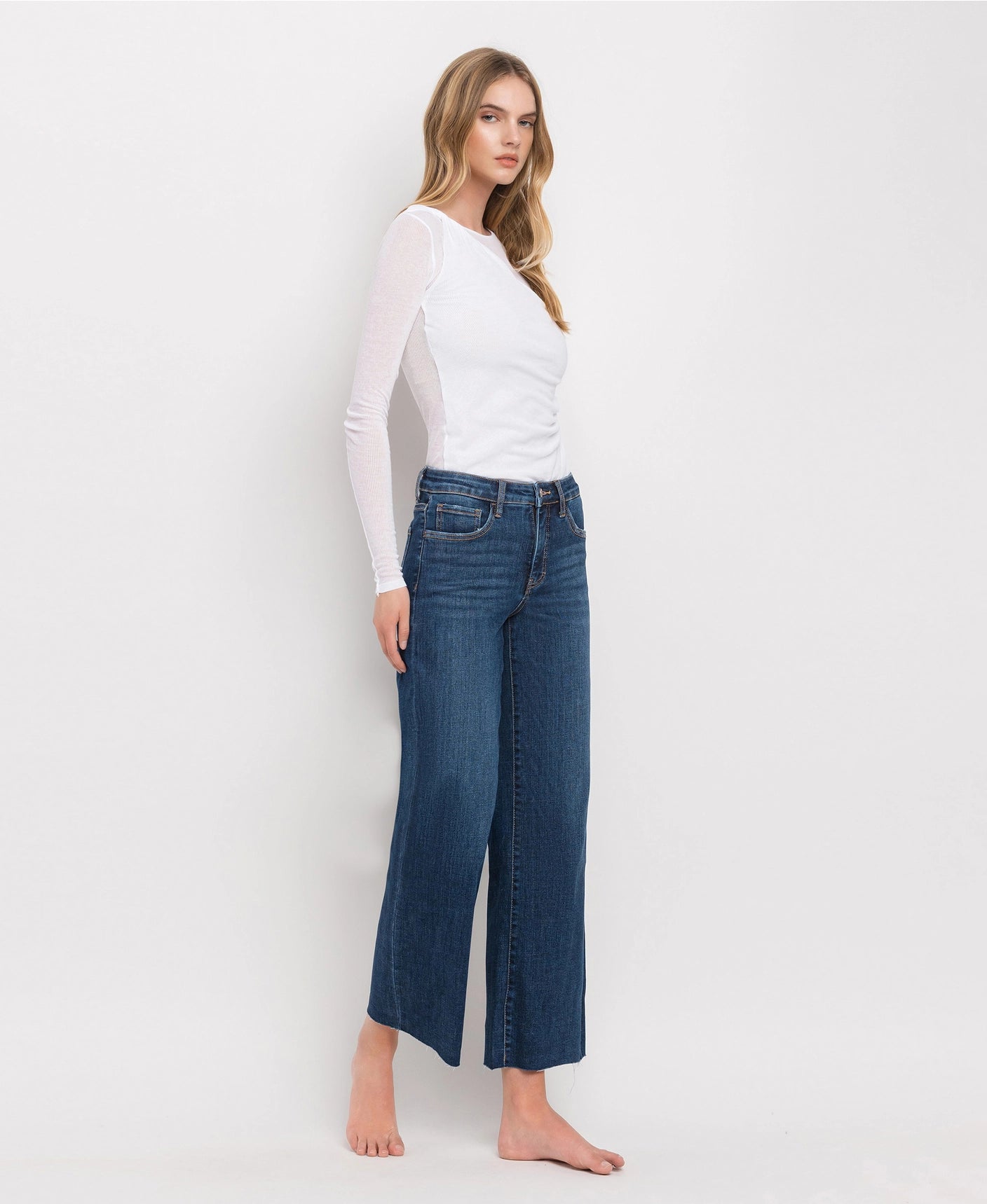 The Sophia Tummy Control Mid Rise Wide Leg Jeans